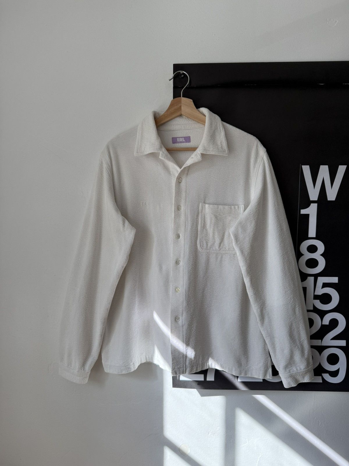 Corduroy Cotton Oversized Button Up Shirt – Ivory White