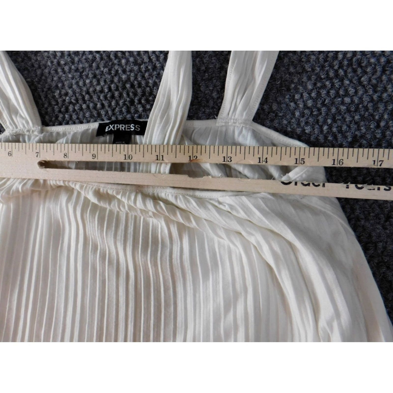 Express Express Blouse Shirt Women M White Short Sleeve Crew Neck Pullover Strap Stretch Regular Basic Casual Size M / US 6-8 / IT 42-44 - 5 Thumbnail