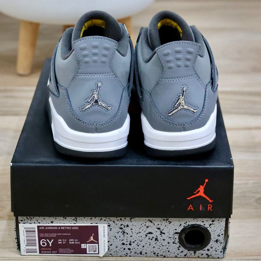 Nike Jordan 4 Retro Cool Grey 2019 GS Size 6Y 408452-007 Size US 6 / EU 39 - 3 Thumbnail
