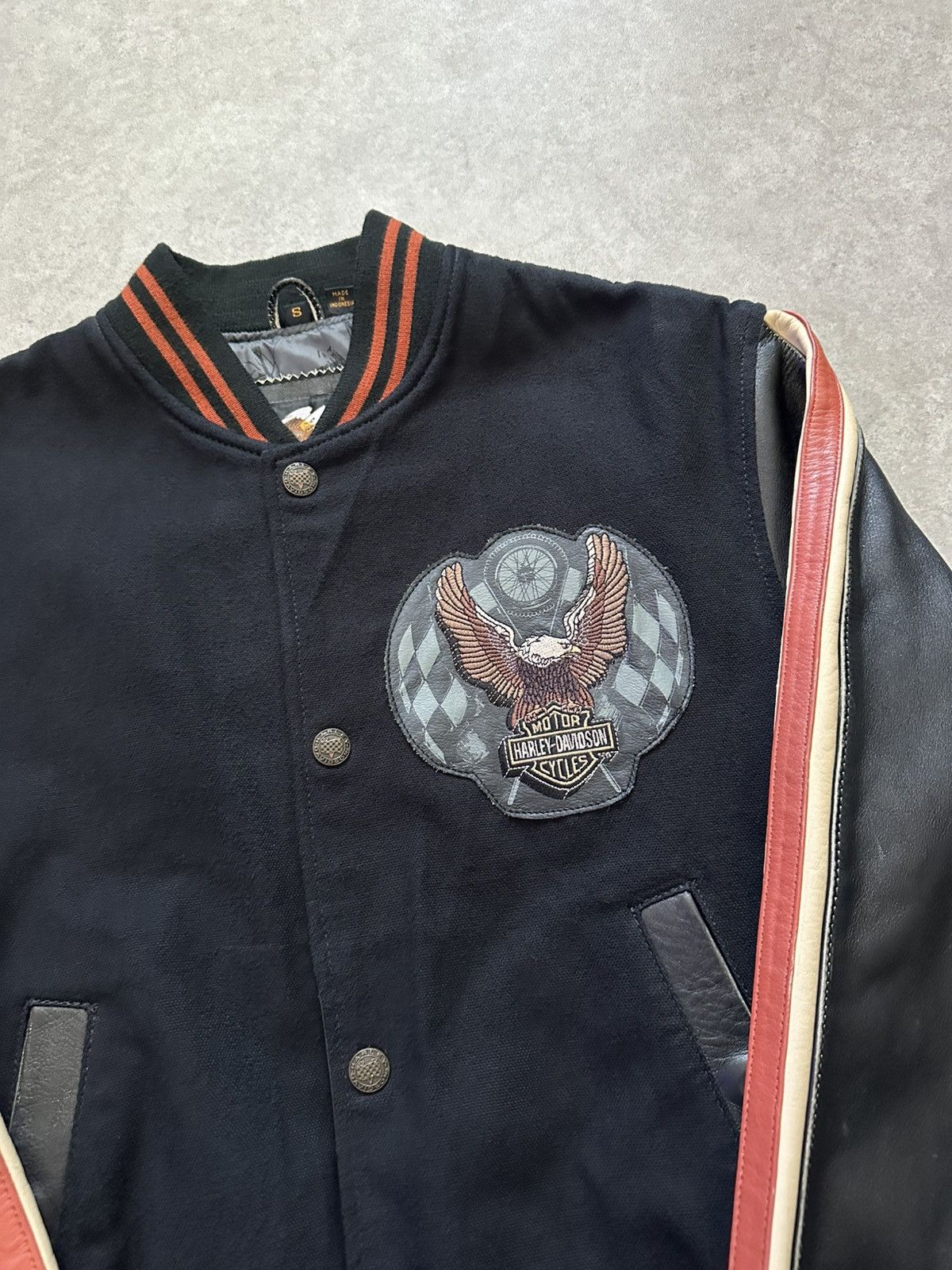 Harley Davidson Vintage Harley Davidson Leather Jacket Varsity Biker Style Size US S / EU 44-46 / 1 - 7 Thumbnail