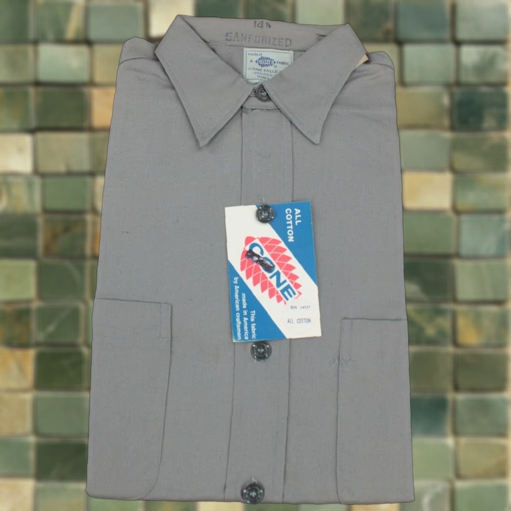 Vintage VINTAGE Cone Mills Inc Grey Work Shirt Small 60s NOS Deadstock Workwear Shirts Men’s 1960s Grey Permanent Unworn Size US S / EU 44-46 / 1 - 1 Thumbnail