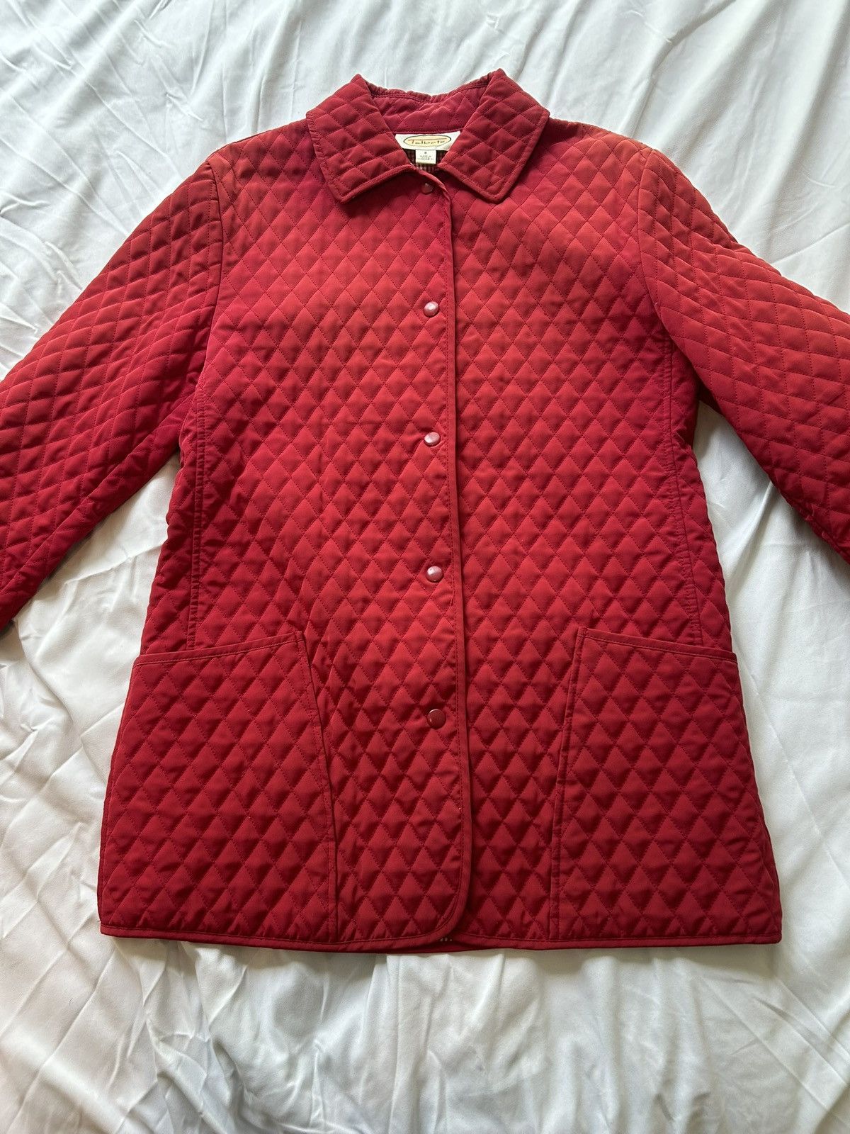 Talbots Tablots womens red quilted snap up jacket w/pockets Size S / US 4 / IT 40 - 6 Thumbnail