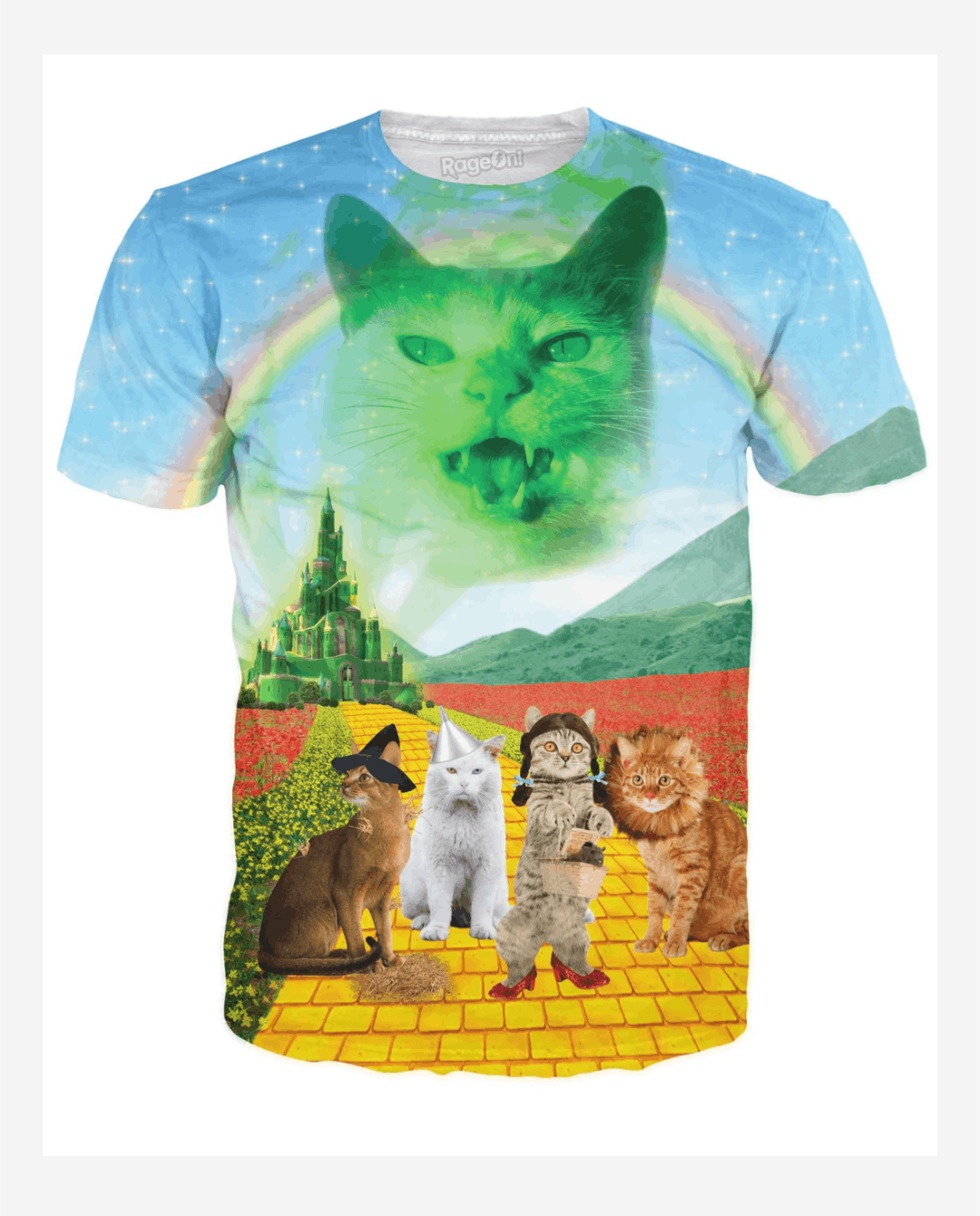 RageOn RageOn! Wizard of Paws/Oz Parody Cats 2-Sided Adult Shirt Size US M / EU 48-50 / 2 - 1 Thumbnail