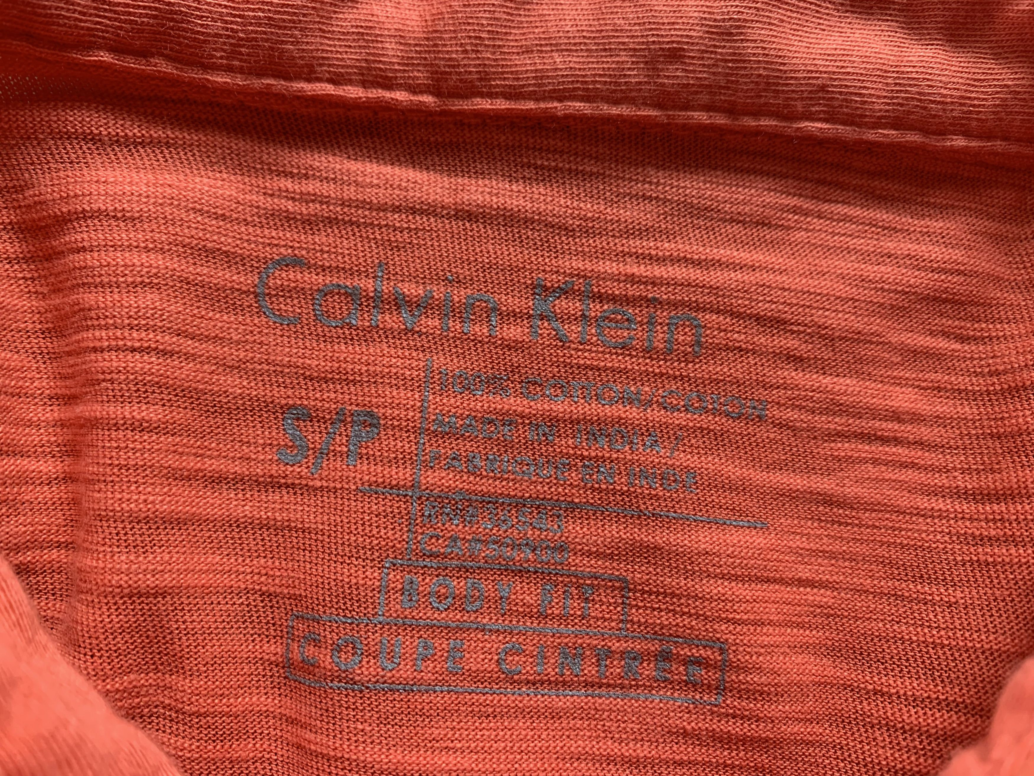 Calvin Klein × Vintage Calvin Klein Vintage Red Cotton T-Shirt Size US S / EU 44-46 / 1 - 5 Thumbnail