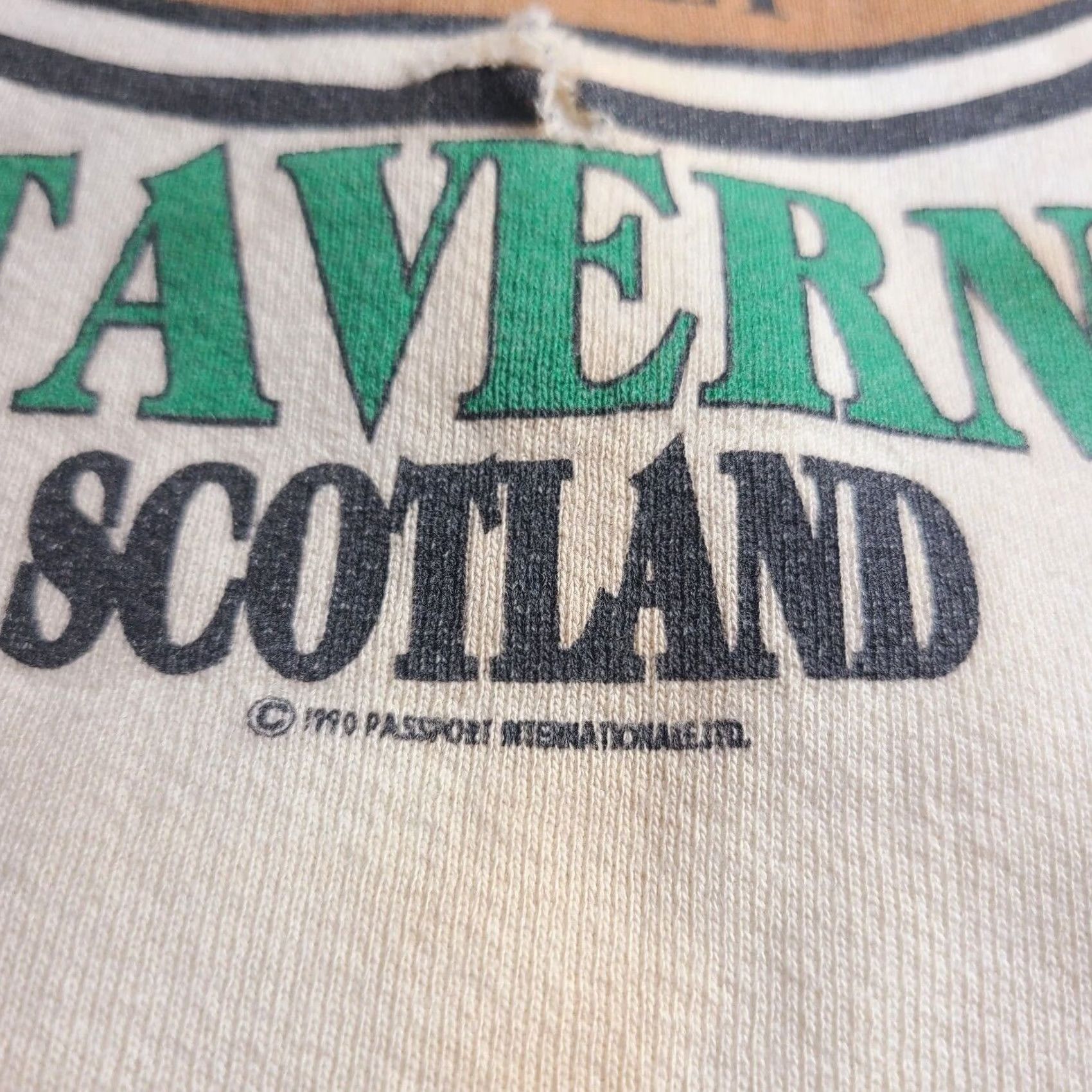 Vintage VINTAGE Bairds Tavern Sweatshirt Scotland 1990 Knight Ales Men’s Large Distressed Crew Neck Long Sleeve Pullover Sweatshirt Men Ivory L Size US L / EU 52-54 / 3 - 3 Thumbnail