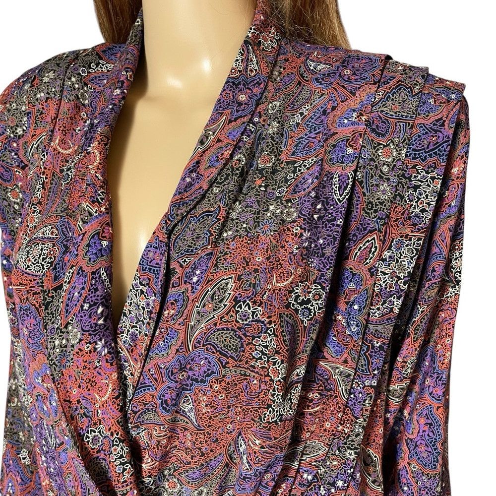 Other Vintage Karin Stevens Long Sleeve Padded Shoulders Wrap Dre Size M / US 6-8 / IT 42-44 - 7 Thumbnail