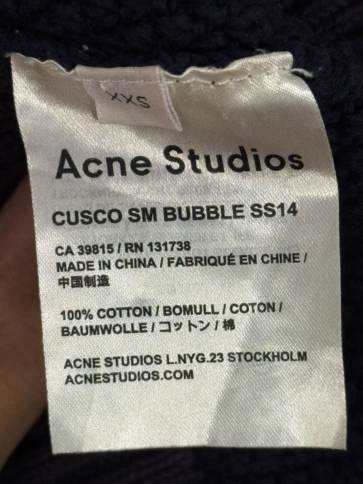 Acne Studios Acne Studios Cusco Bubble sweatshirt in navy blue Size US XXS / EU 40 - 6 Thumbnail