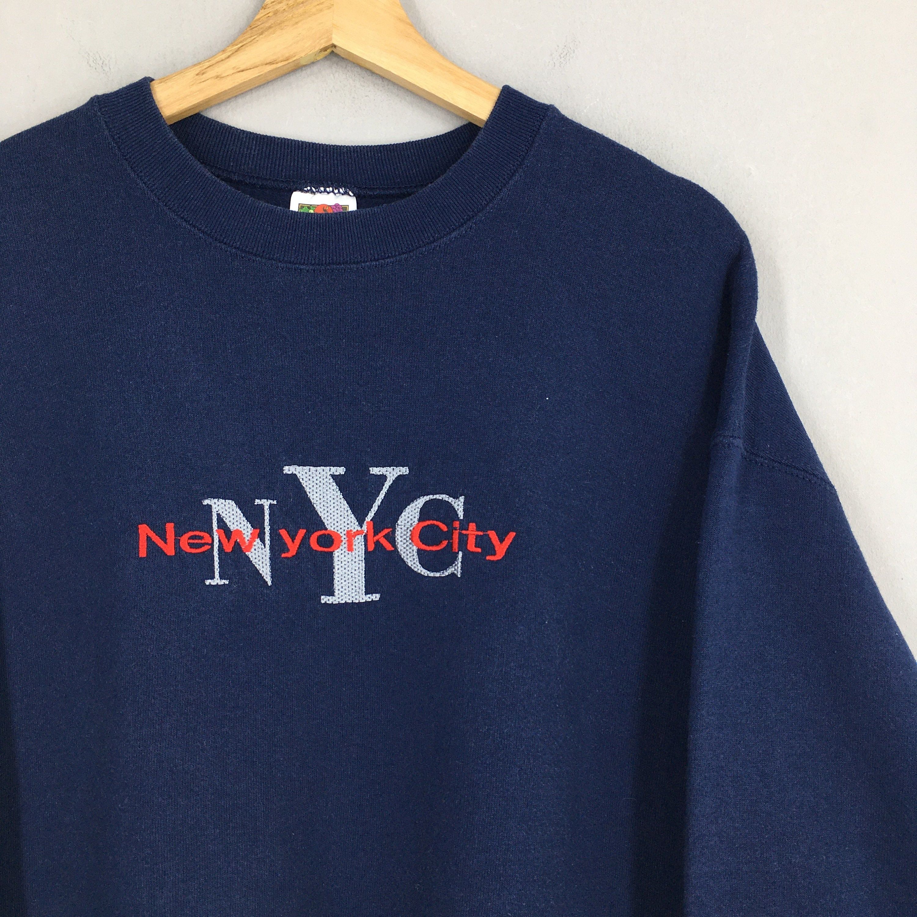 Fruit Of The Loom Vintage New York City Blue Sweatshirt XLarge Size US XL / EU 56 / 4 - 2 Thumbnail