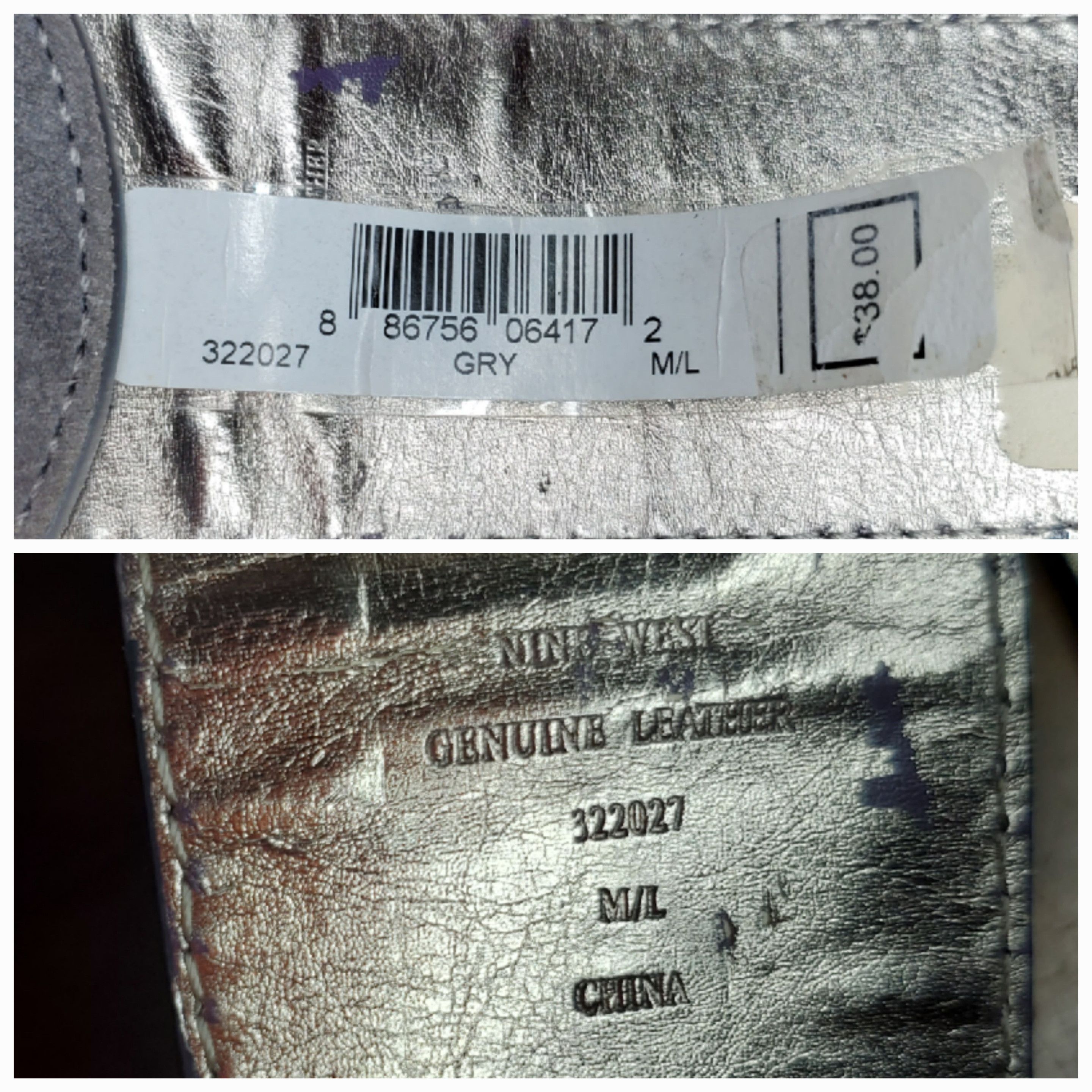 Nine West Nine West 32-44" NEW Belt M/L Grey Black Buckle Leather Size ONE SIZE - 9 Thumbnail