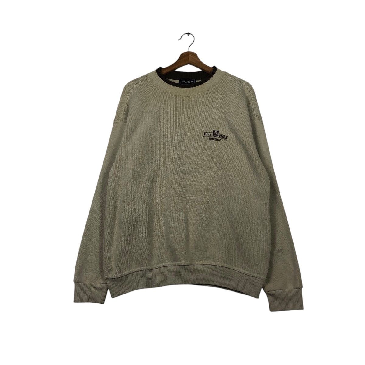 Japanese Brand Bell Parcia Collegiate Crest Crewneck Faded Olive Brown Size US L / EU 52-54 / 3 - 2 Thumbnail