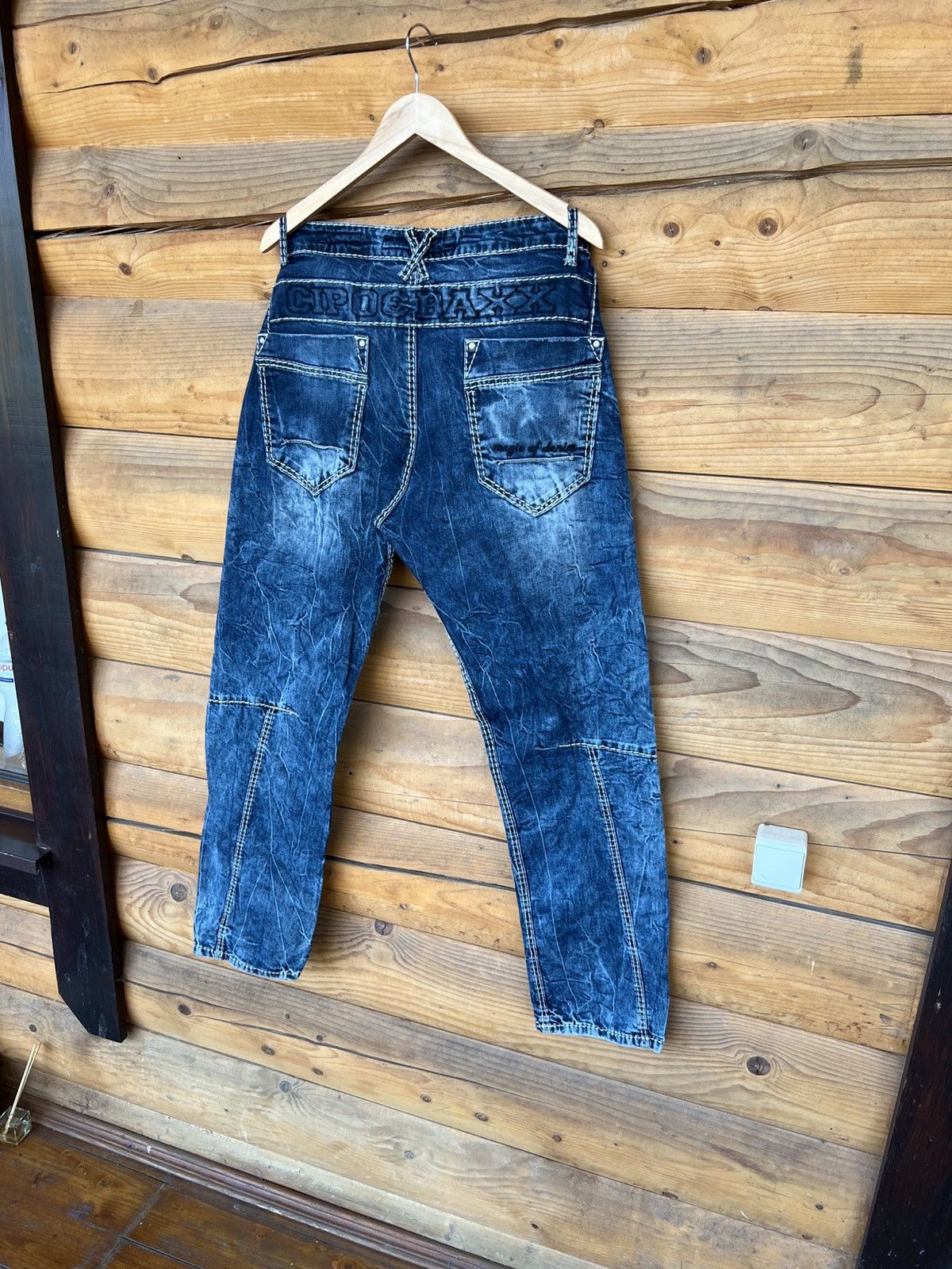 If Six Was Nine AVANT GARDE Y2K DENIM PANTS CIPO & BAXX SLIM FIT DOUBLE KNEE Size US 32 / EU 48 - 2 Thumbnail
