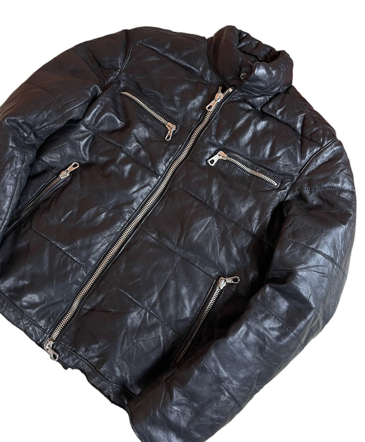 Other Bank Tannage Designer Puffer sheep Skin leather Jacket Size US M / EU 48-50 / 2 - 2 Thumbnail