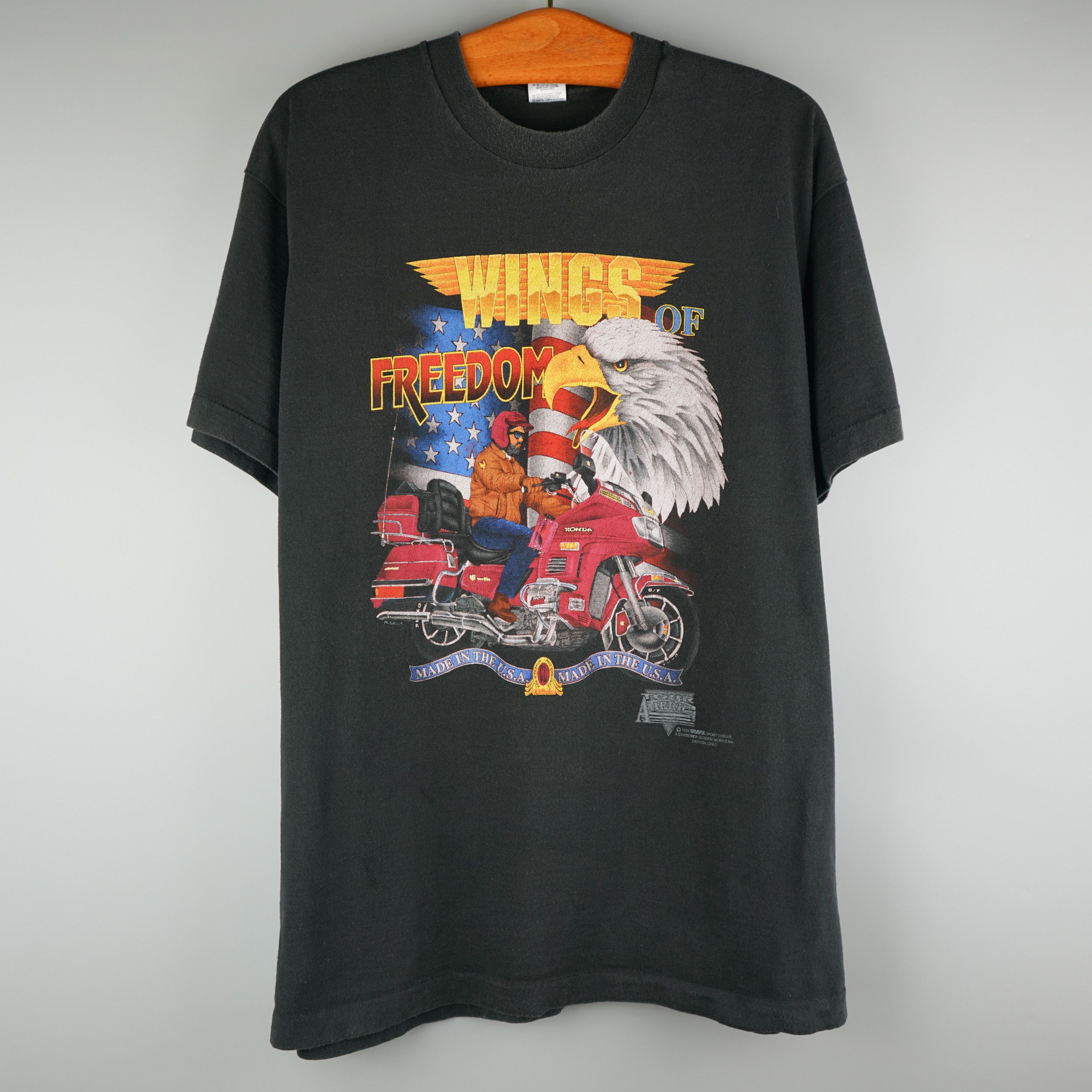 Harley Davidson × Vintage × West Coast Choppers Vintage 1993 Wings Of Freedom T-Shirt Size US XL / EU 56 / 4 - 1 Thumbnail