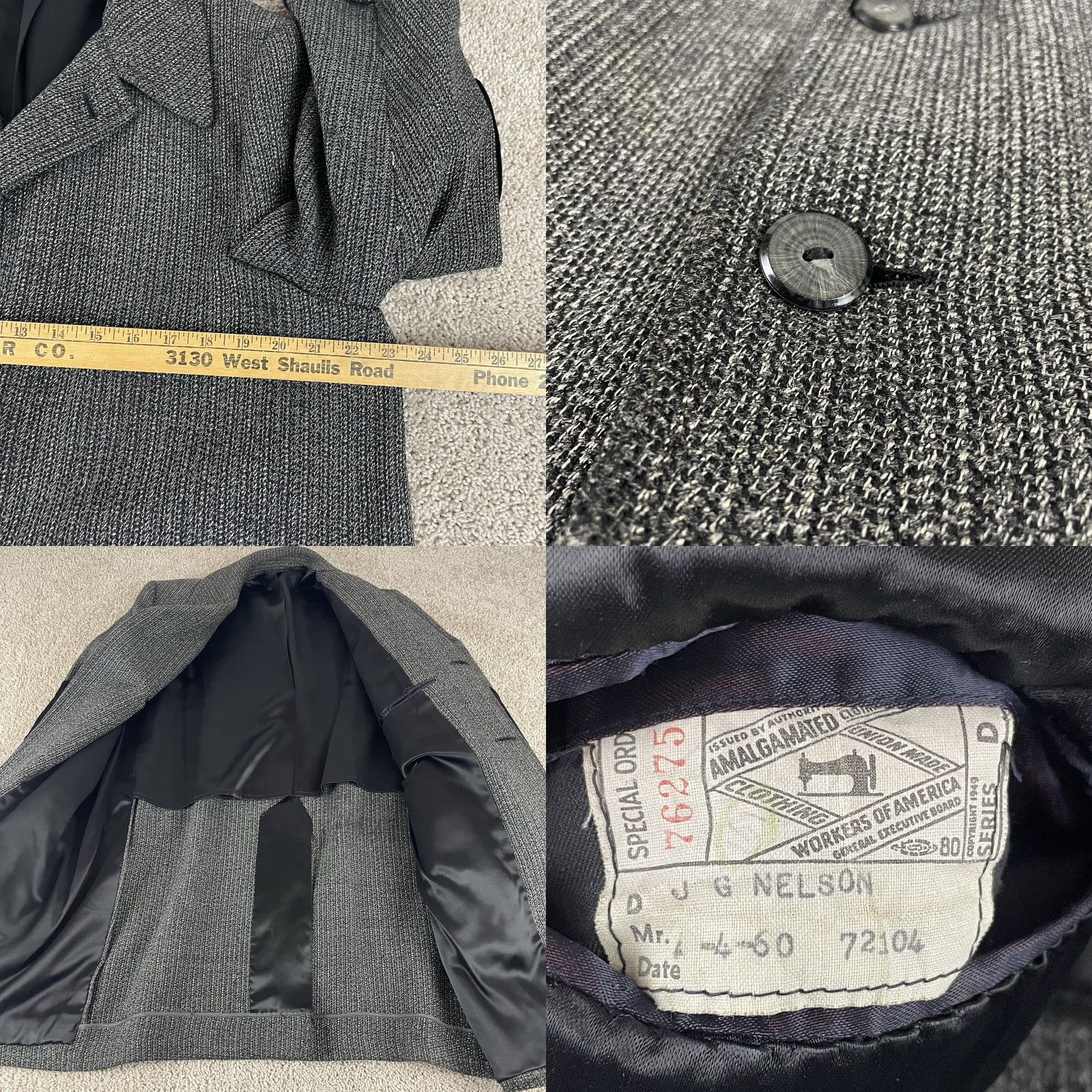Vintage VINTAGE The Storrs-Schaefer Co. Overcoat Topcoat Coat Wool Grey Large Men’s Regular 1960s Union Button Pockets Notched Lapels Shoes? Size US M / EU 48-50 / 2 - 8 Thumbnail