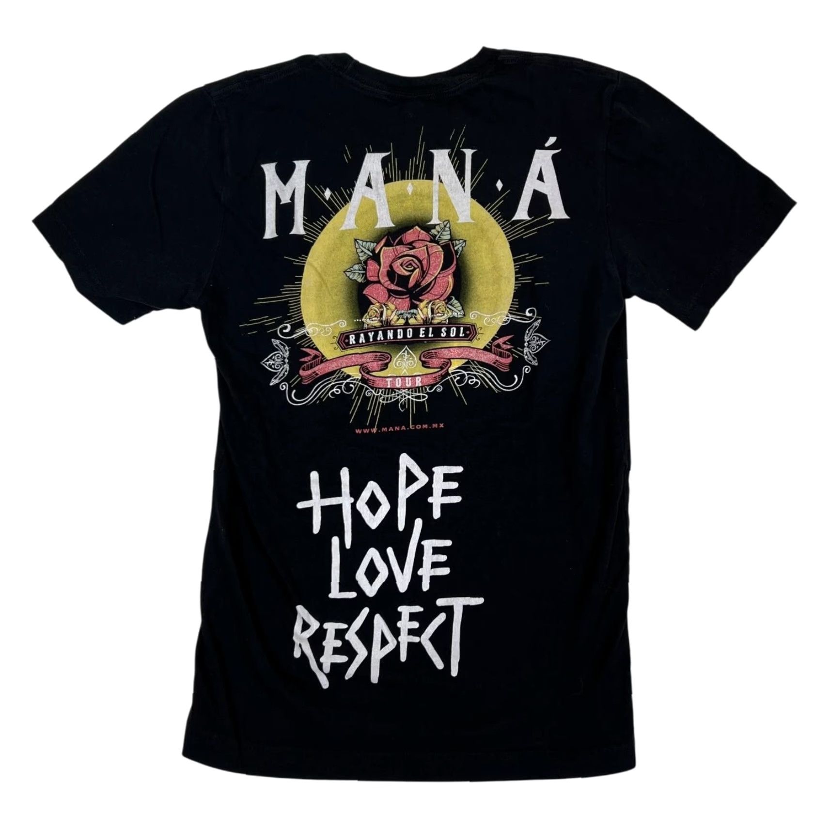 Vintage VINTAGE Maná Rayando El Sol Tour Shirt Womens Small Black Dreamers Hope Love Respect Band Size S / US 4 / IT 40 - 2 Thumbnail