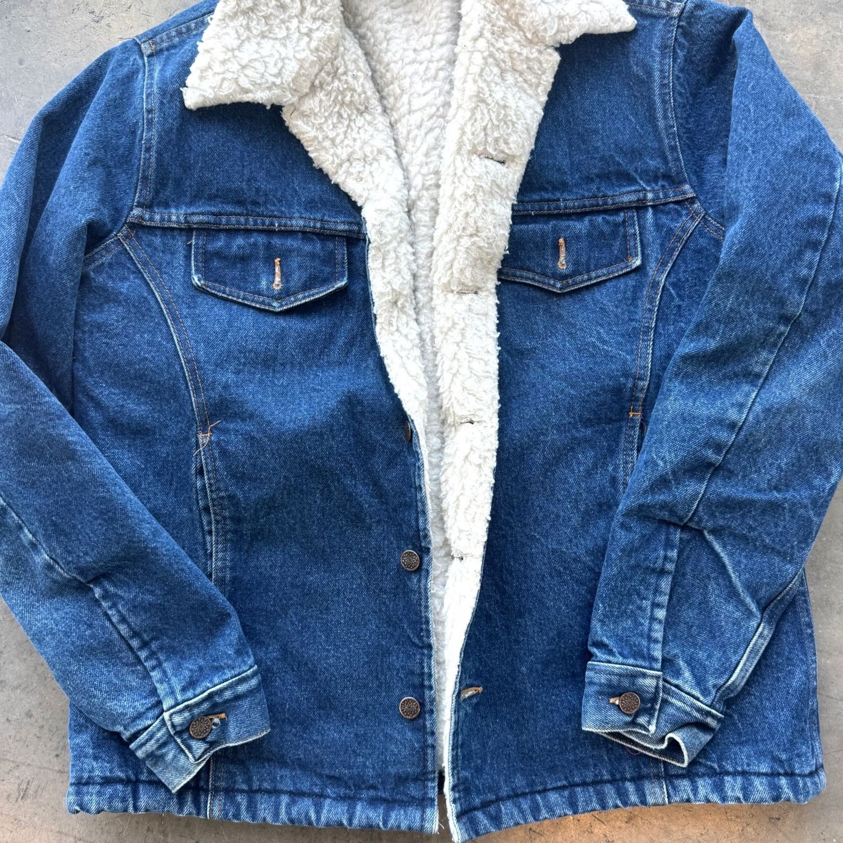Vintage VINTAGE Y2k Denim Blue Jean Sherpa Trucker Button Up Jacket Men's L Size 36" / US 14 / IT 50 - 3 Thumbnail