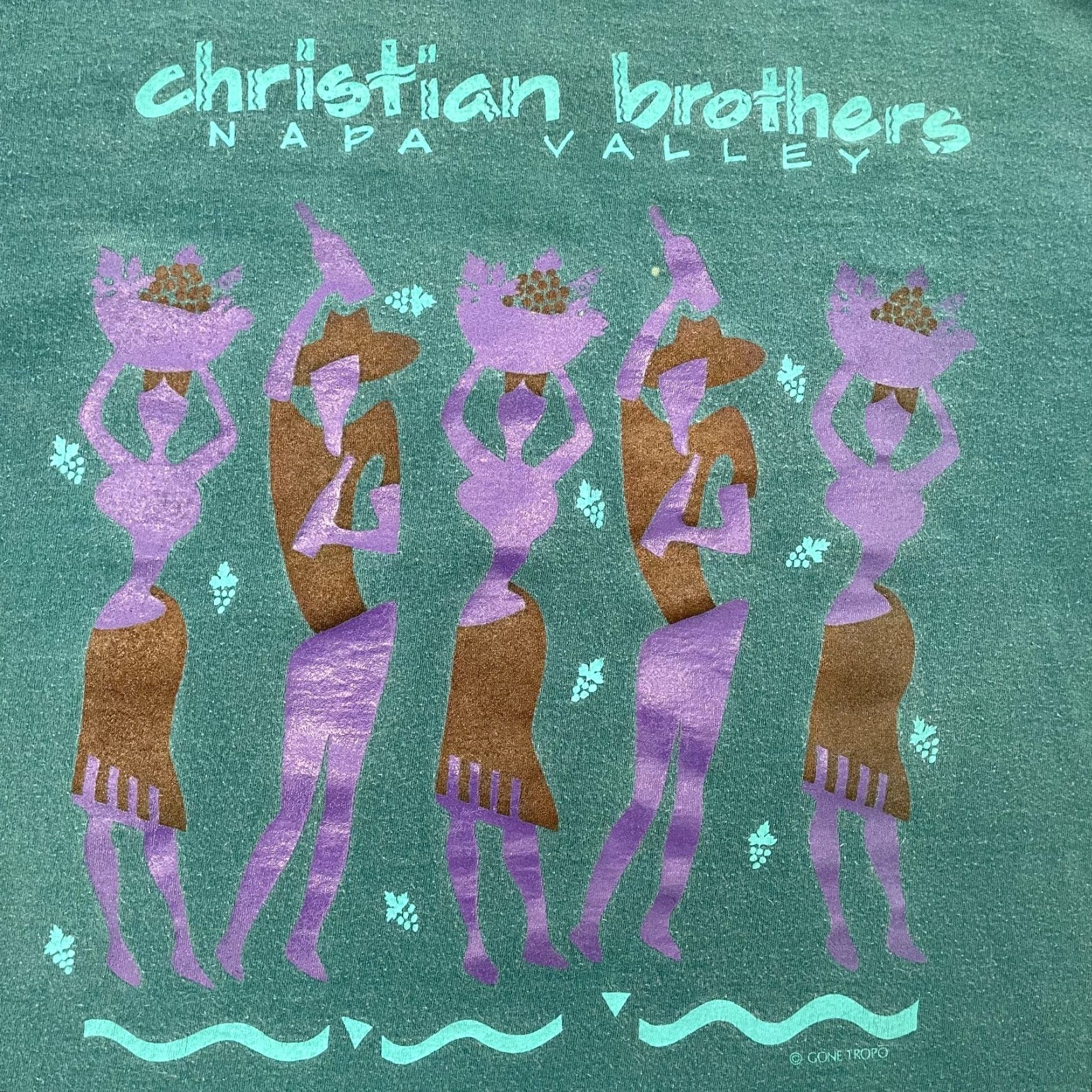 Logo 7 VINTAGE Gone Tropo Christian Brothers Napa Valley Shirt XL Green Logo 90s Mens Size US XL / EU 56 / 4 - 4 Thumbnail