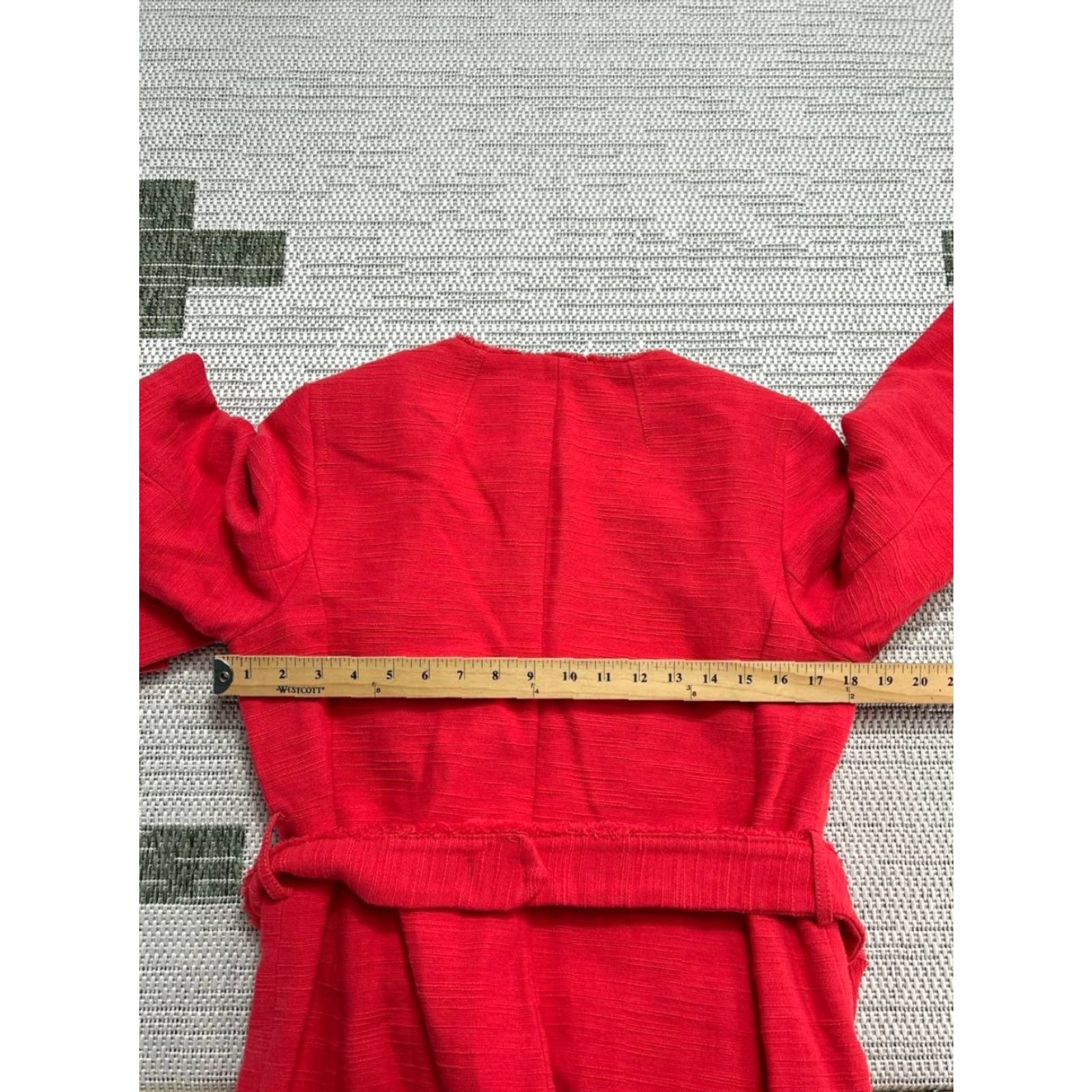 Banana Republic Banana Republic Coat Womens Small Red Textured Cotton Blend Belted Waist New Coat Special? Size S / US 4 / IT 40 - 5 Thumbnail