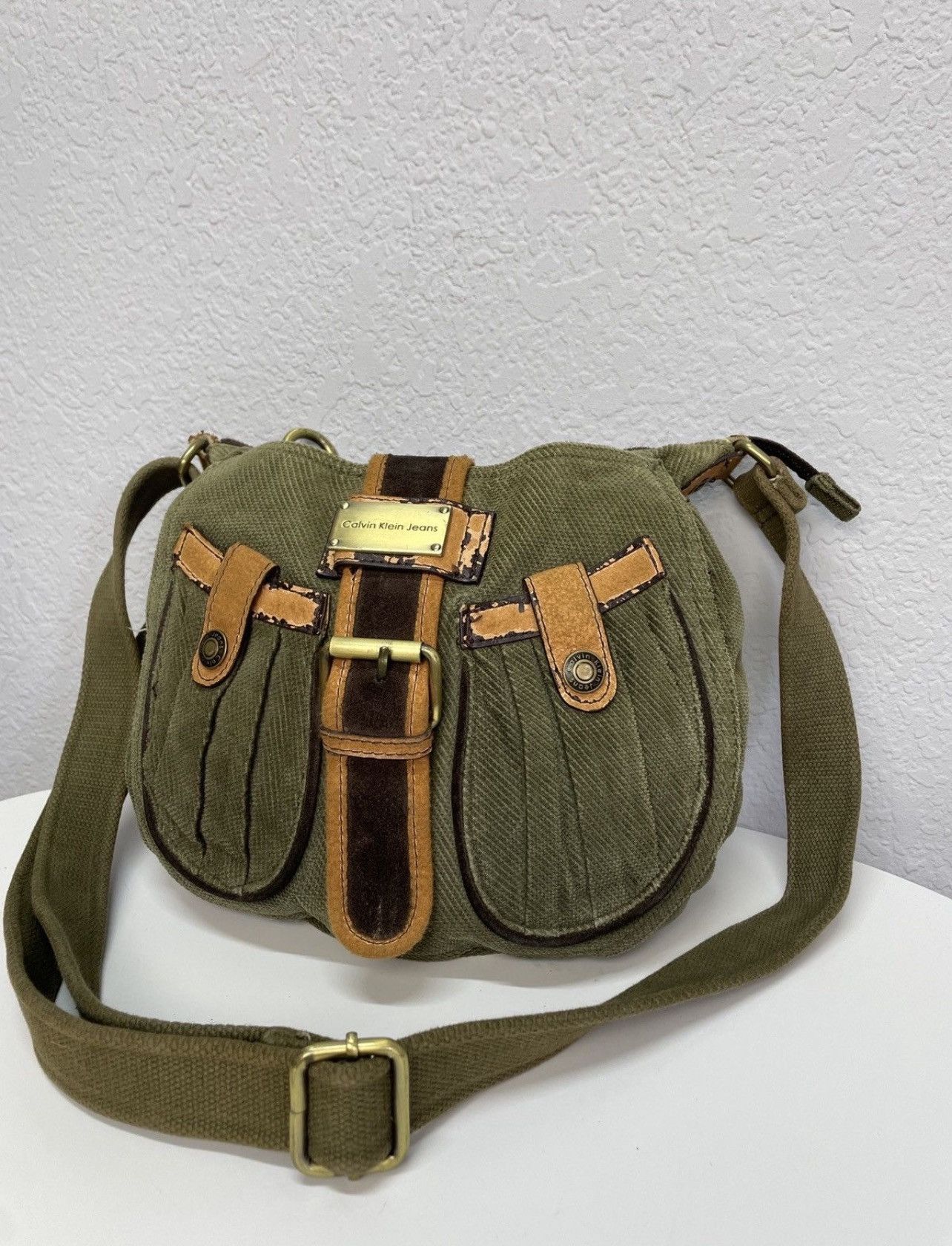 Calvin Klein Vintage Calvin Klein 00s Velvet Leather Bag Kmrii Style Size ONE SIZE - 5 Thumbnail