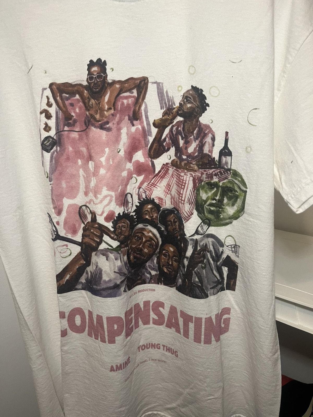 Rap Tees Amine Limbo Merch Compensating ft. Young Thug CLBN T-Shirt Size US L / EU 52-54 / 3 - 2 Thumbnail