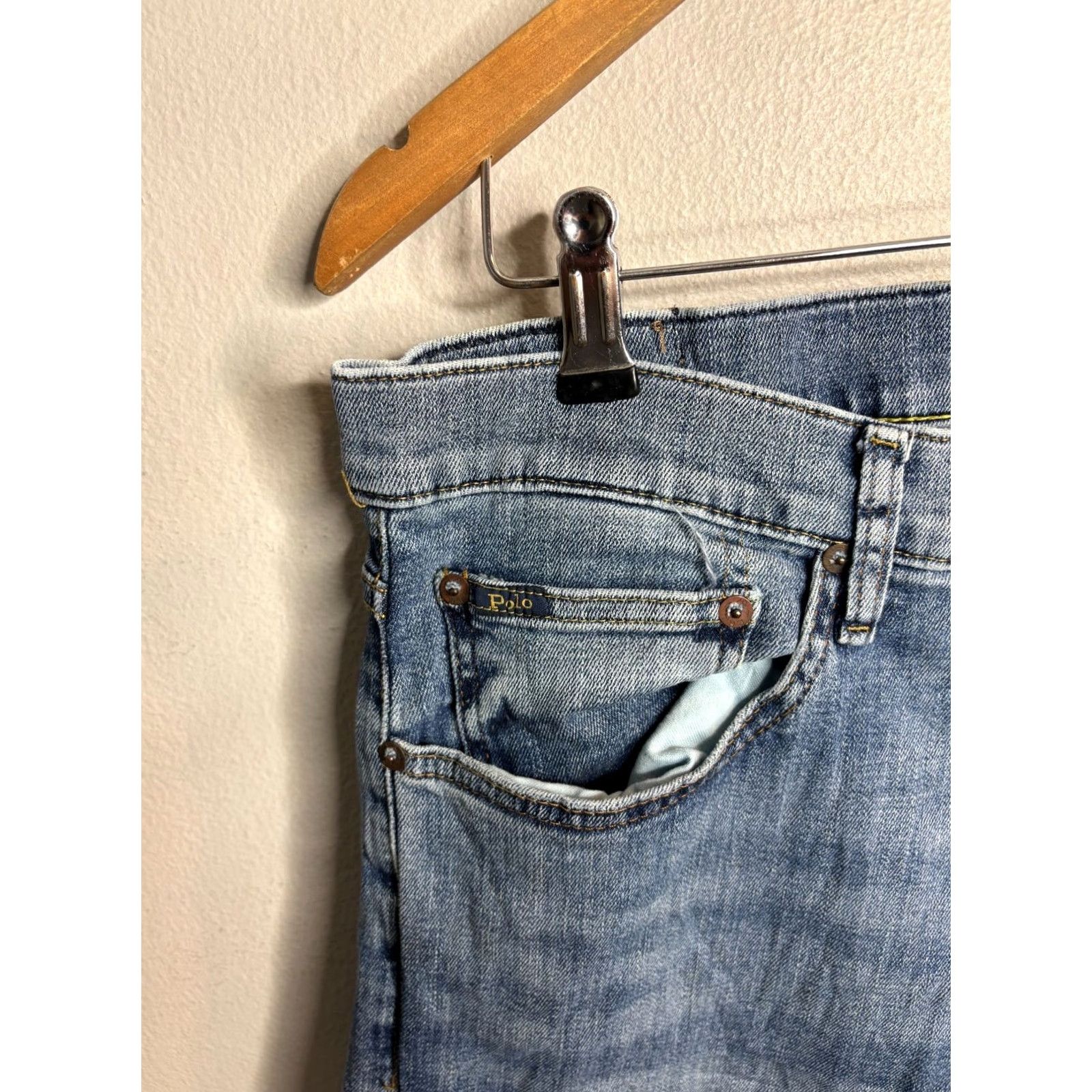 Polo Ralph Lauren Polo Ralph Lauren Jeans The Thompson Relaxed 34x34 Medium Wash Blue Denim 5-Pocket Mens Straight 90s Style Size US S / EU 44-46 / 1 - 2 Thumbnail