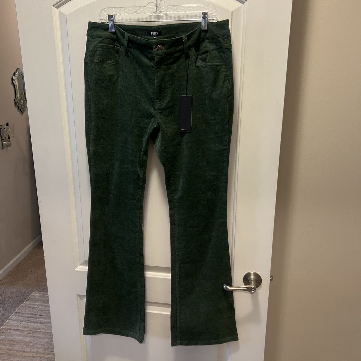Phix Clothing Green velvet flared pants Size US 36 / EU 52 - 8 Thumbnail