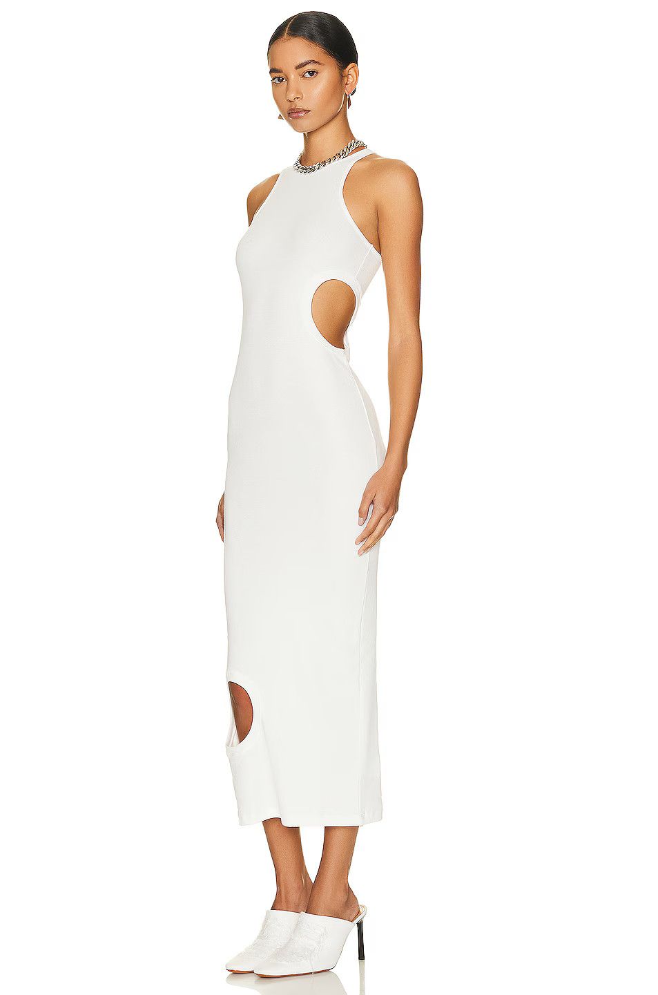 Off-White o1y1125 Midi Dress in White Size XS / US 0-2 / IT 36-38 - 3 Thumbnail