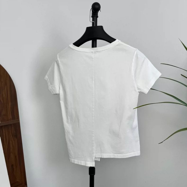 Loewe LOEWE White irregular embroidered short sleeves Size M / US 6-8 / IT 42-44 - 2 Thumbnail
