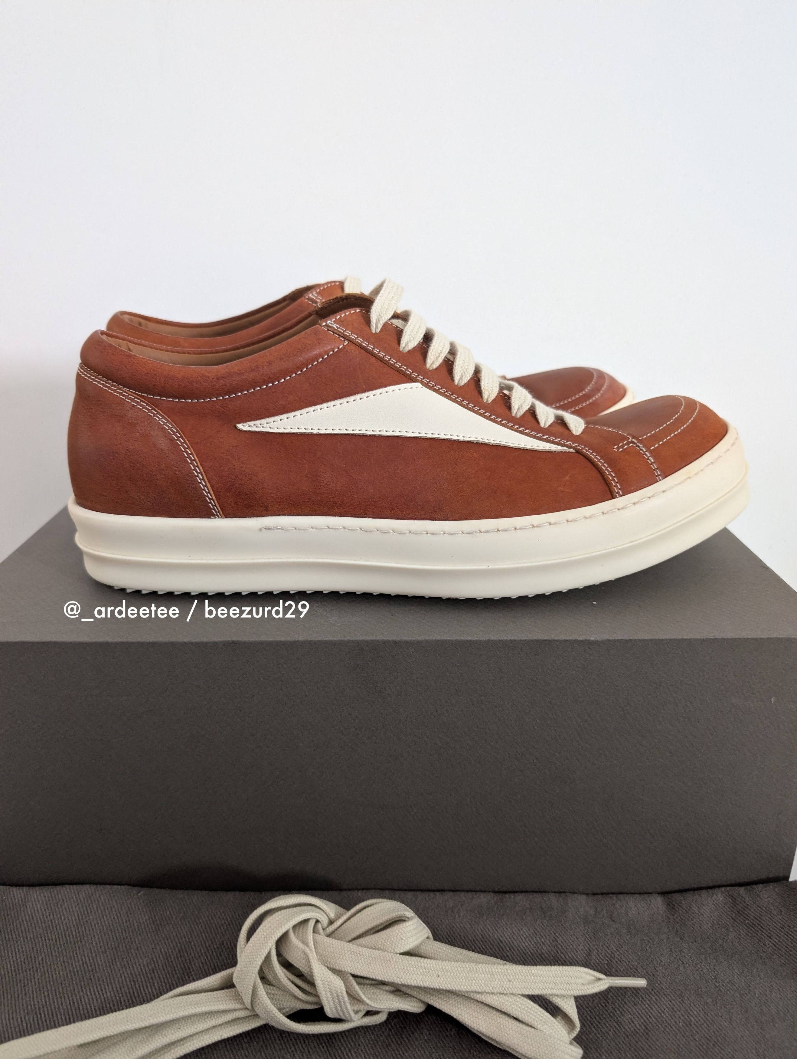 Rick Owens *NEW* NUBUCK LEATHER VINTAGE SNEAKERS VANS CLAY SS24 Size US 11 / EU 44 - 5 Thumbnail
