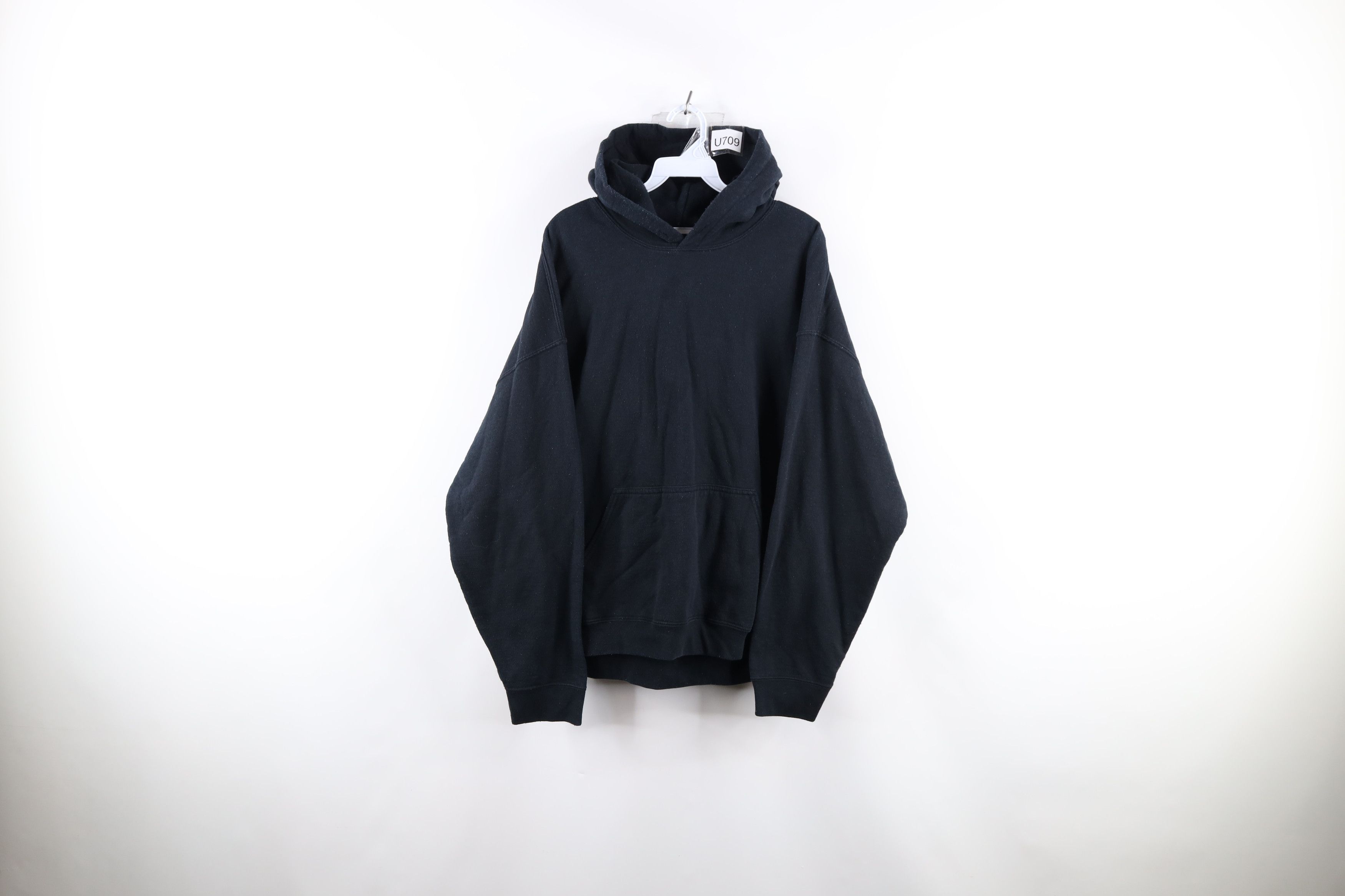 Vintage Vintage 90s Streetwear Distressed Hoodie Sweatshirt Black Size US XXL / EU 58 / 5 - 1 Thumbnail