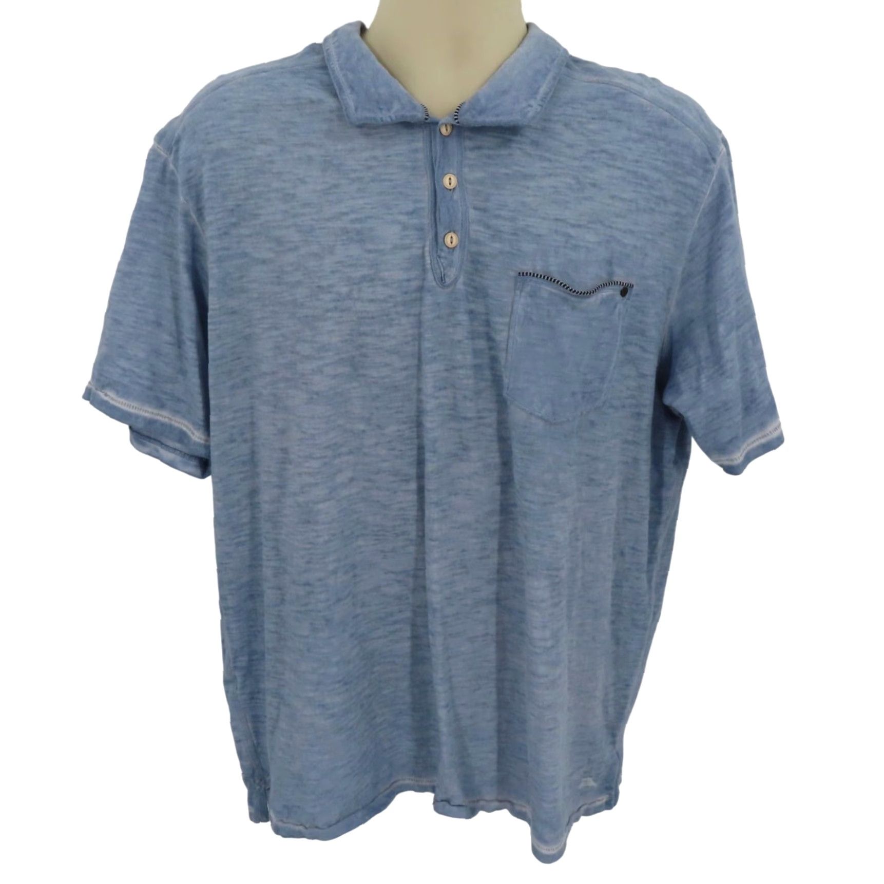 Tommy Bahama Tommy Bahama Polo Shirt Men XL Blue Short Sleeve Cotton Burnout Casual Shirt Size US XL / EU 56 / 4 - 2 Thumbnail