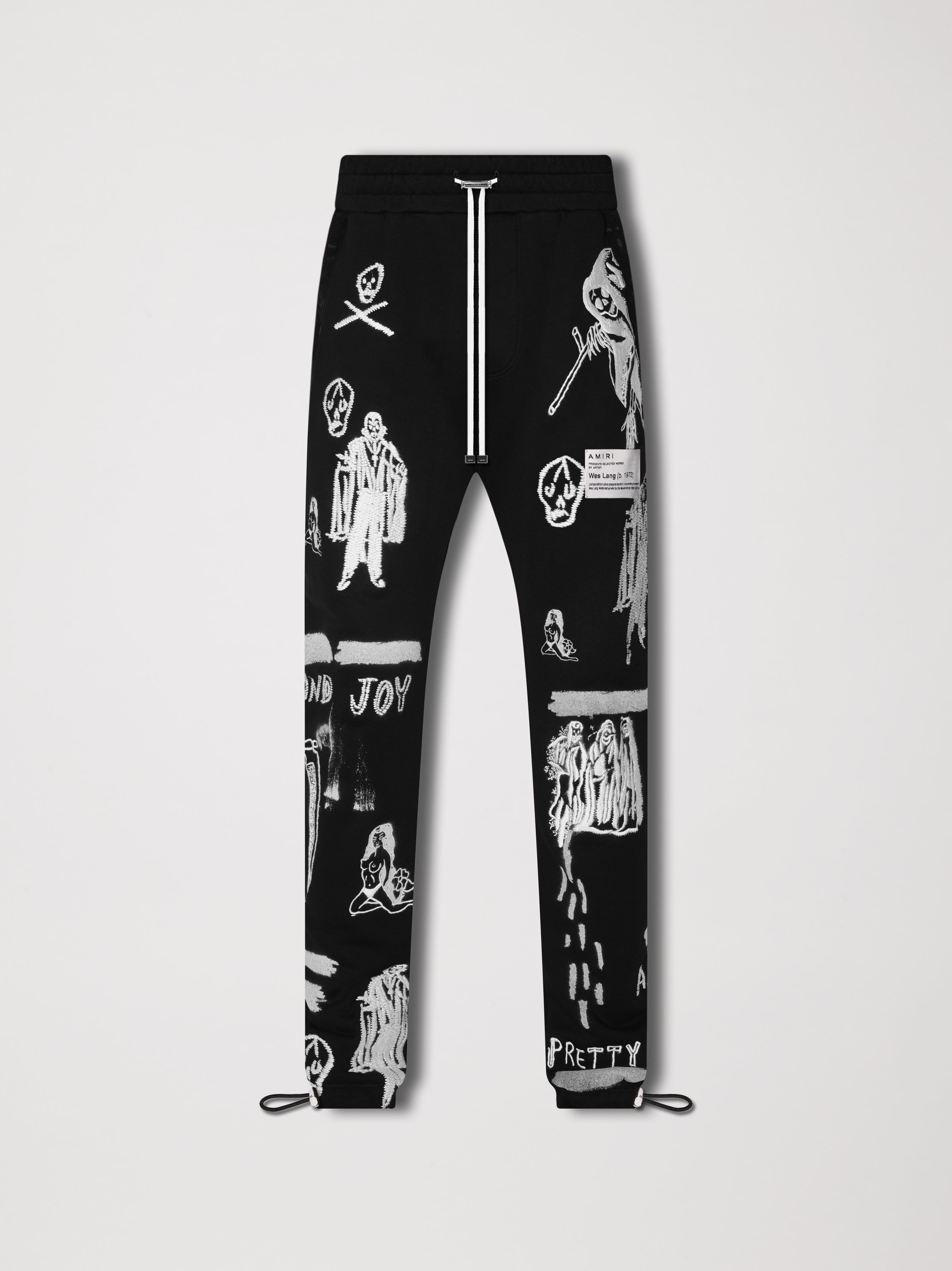 Amiri × Wes Lang o1w1db10125 Embroidery Sweatpant & Jogger in Black/White Size US 30 / EU 46 - 1 Thumbnail