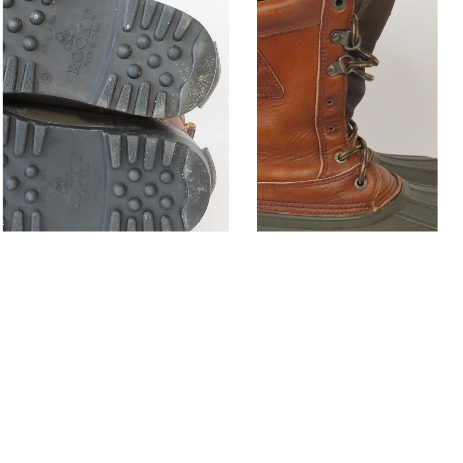 Vintage ROCKY Boot Men 9M 7715 Thinsulate Ultra Lined 800 Grams Heavy Leather Waterproof Work Boot Brown Size US 9 / EU 42 - 8 Thumbnail