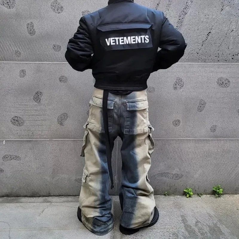 Japanese Brand × Jean Heavy vintage gradient washed wide-leg loose jeans Size US 34 / EU 50 - 2 Thumbnail