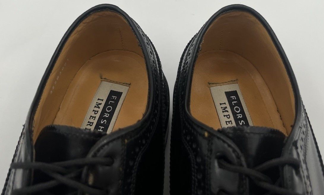 Florsheim Vtg Florsheim Royal Imperial Black Leather Derby Size 6.5 3E Size US 6.5 / EU 39-40 - 9 Thumbnail