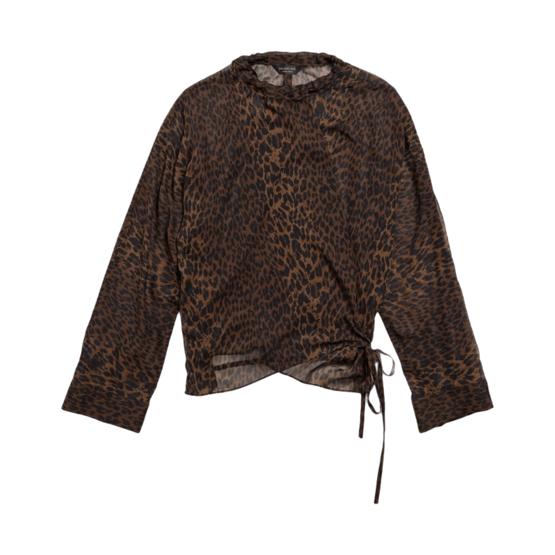 Balenciaga o1tr1nto0526 Leopard Minimal Blouse in Leopard Size L / US 10 / IT 46 - 1 Thumbnail