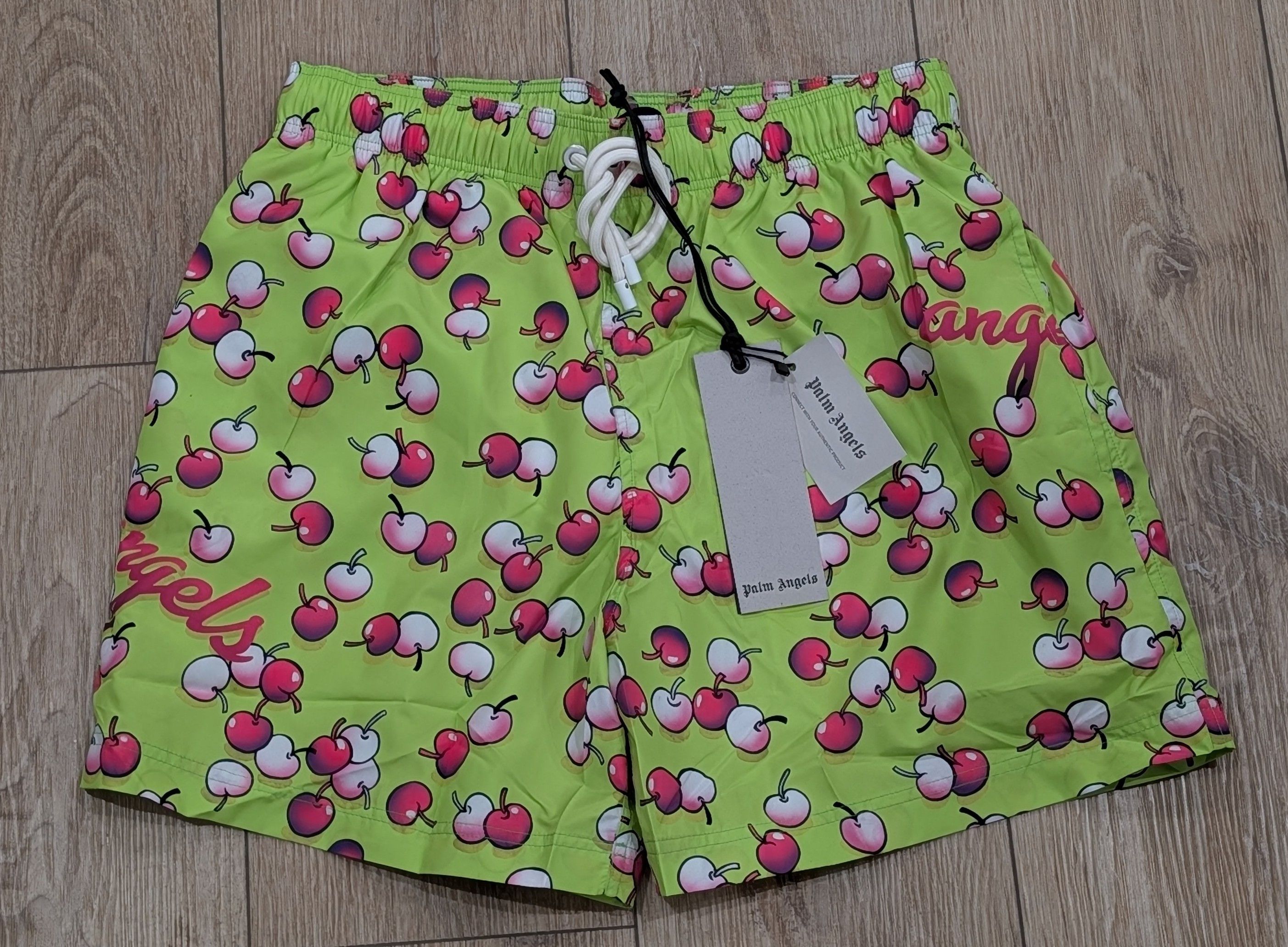 Palm Angels Palm Angels Cherries Swim Shorts Trunks Lime Multi Small Size US 30 / EU 46 - 1 Thumbnail