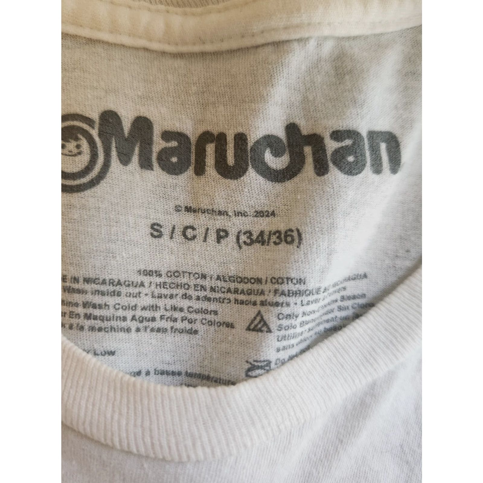 Vintage Maruchan Ramen Cup Of Noodles Cat With Chopsticks T-shirt White Size S Short Sleeve Crew Neck Graphic Print Mens Retro 2020s Size US S / EU 44-46 / 1 - 2 Thumbnail