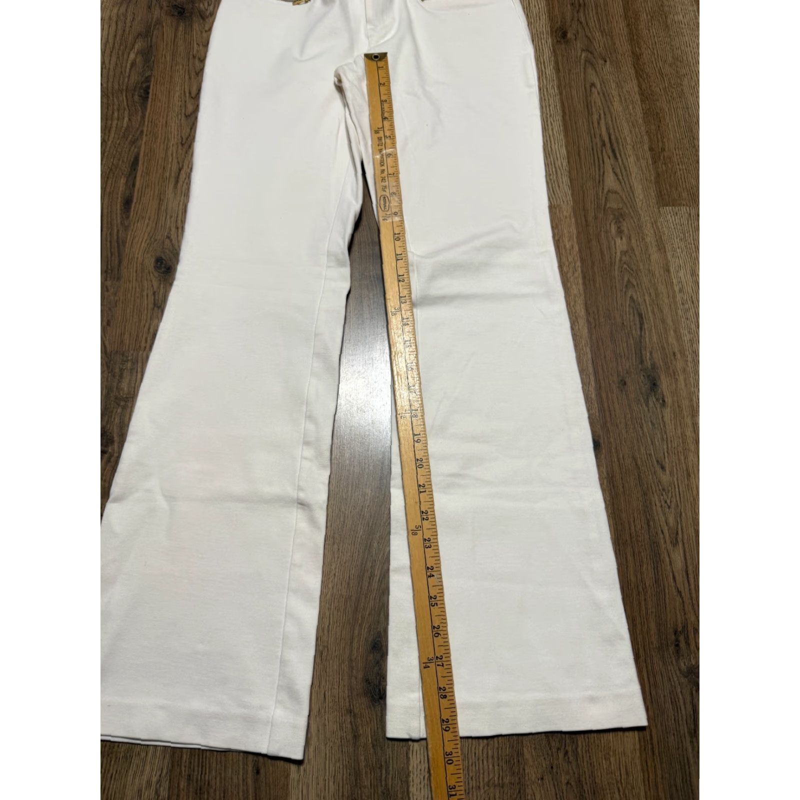 Vintage INC International Concepts Jeans, Women's Size 2, White, Flared, 5-Pocket, Zip Pockets, INSEAM 29 in, Denim, Regular, Vintage No, Pants, Women, 2 Size 26" / US 2 / IT 38 - 7 Thumbnail