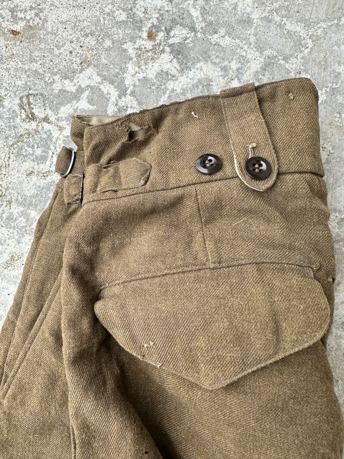Vintage Trashed 1950s AUSTRALIA US Army Wool Trousers Cargo pant Size US 35 - 11 Thumbnail