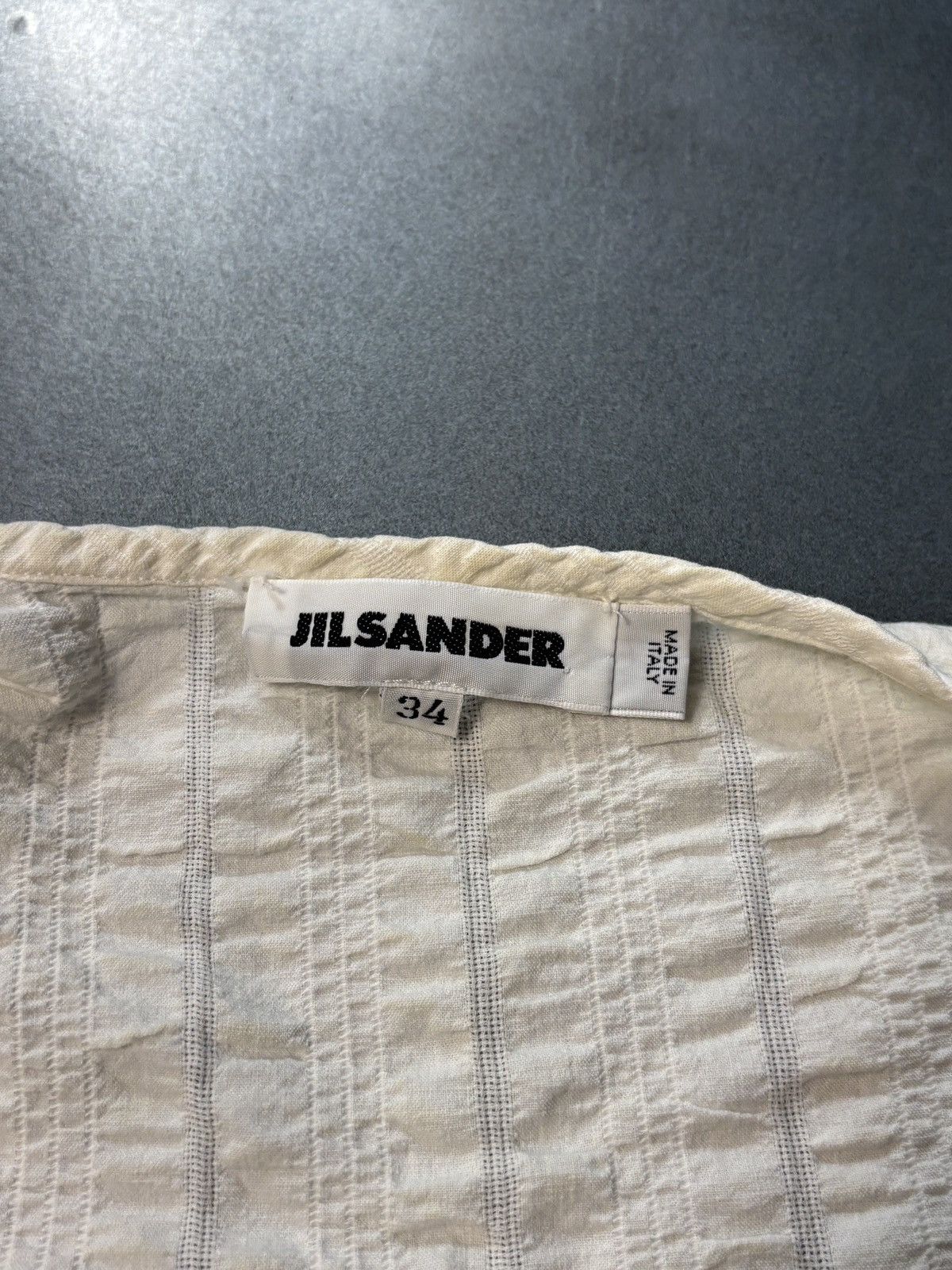 Jil Sander × Vintage Vintage Jil Sander Shirt Crinkle Plisse Short Sleeve Sheer Size XXS / US 00 / IT 34 - 4 Thumbnail