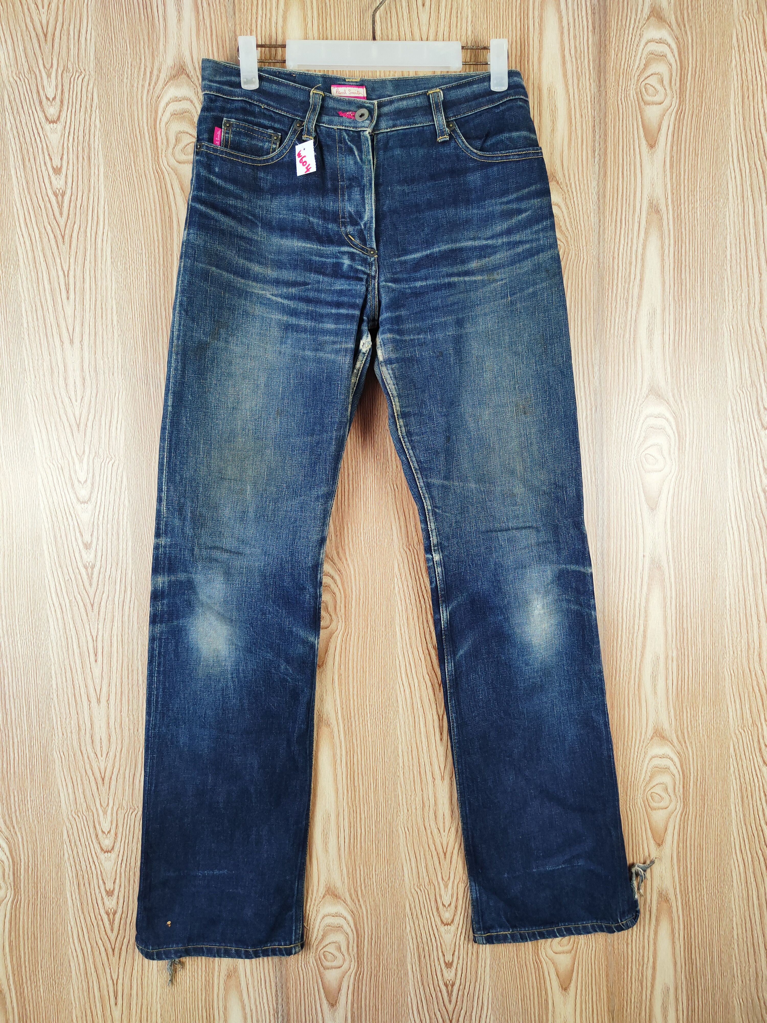 Japanese Brand Paul Smith selvedge Dark Blue Distressed Ripped Jeans #W604 Size 27" / US 4 / IT 40 - 1 Thumbnail
