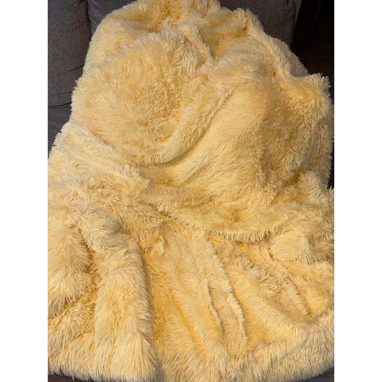 The Unbranded Brand Bedsure Yellow Fluffy Throw Blanket One Size Size ONE SIZE - 3 Thumbnail