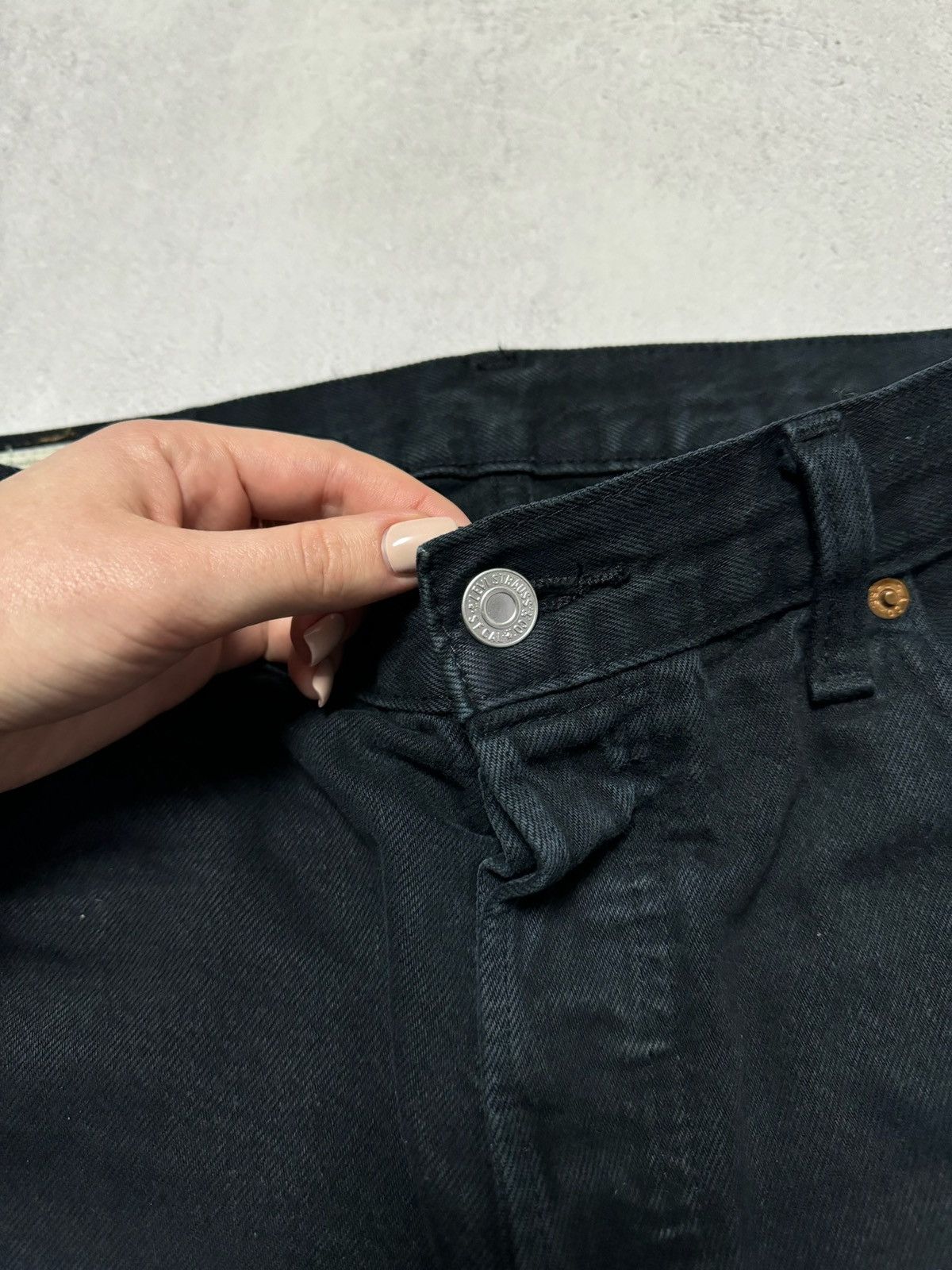 Levi's × Vintage Vintage Levis 501 Jeans Denim Pants Black Baggy Straight 90s Size US 34 / EU 50 - 7 Thumbnail