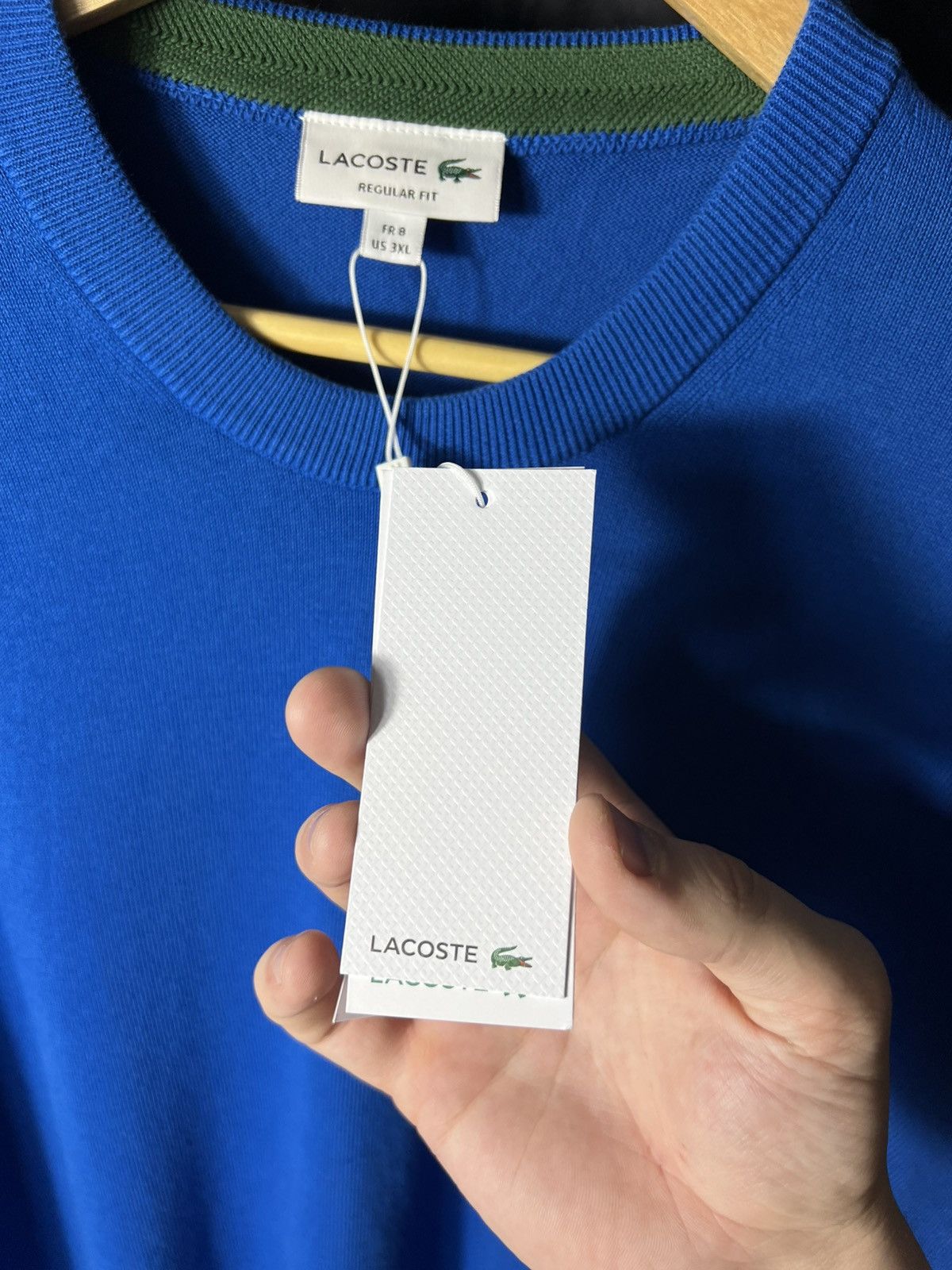 Lacoste 🐊 Lacoste Organic Cotton Crew neck Sweater Blue XXXL FR 8 Size US XXL / EU 58 / 5 - 5 Thumbnail