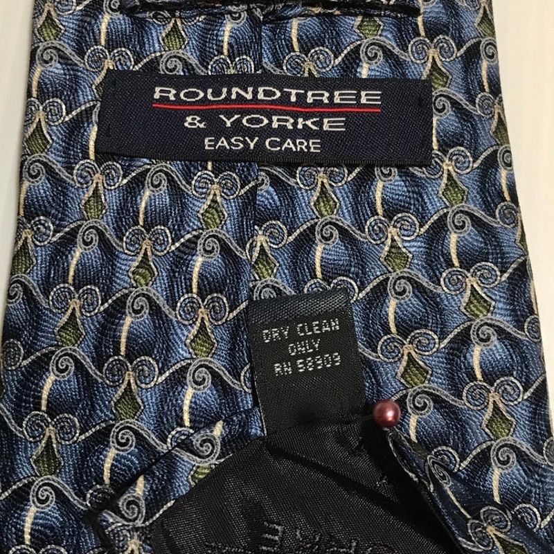 Roundtree & Yorke Roundtree & Yorke Geometric Traditional Wide Silk Necktie Size ONE SIZE - 4 Thumbnail
