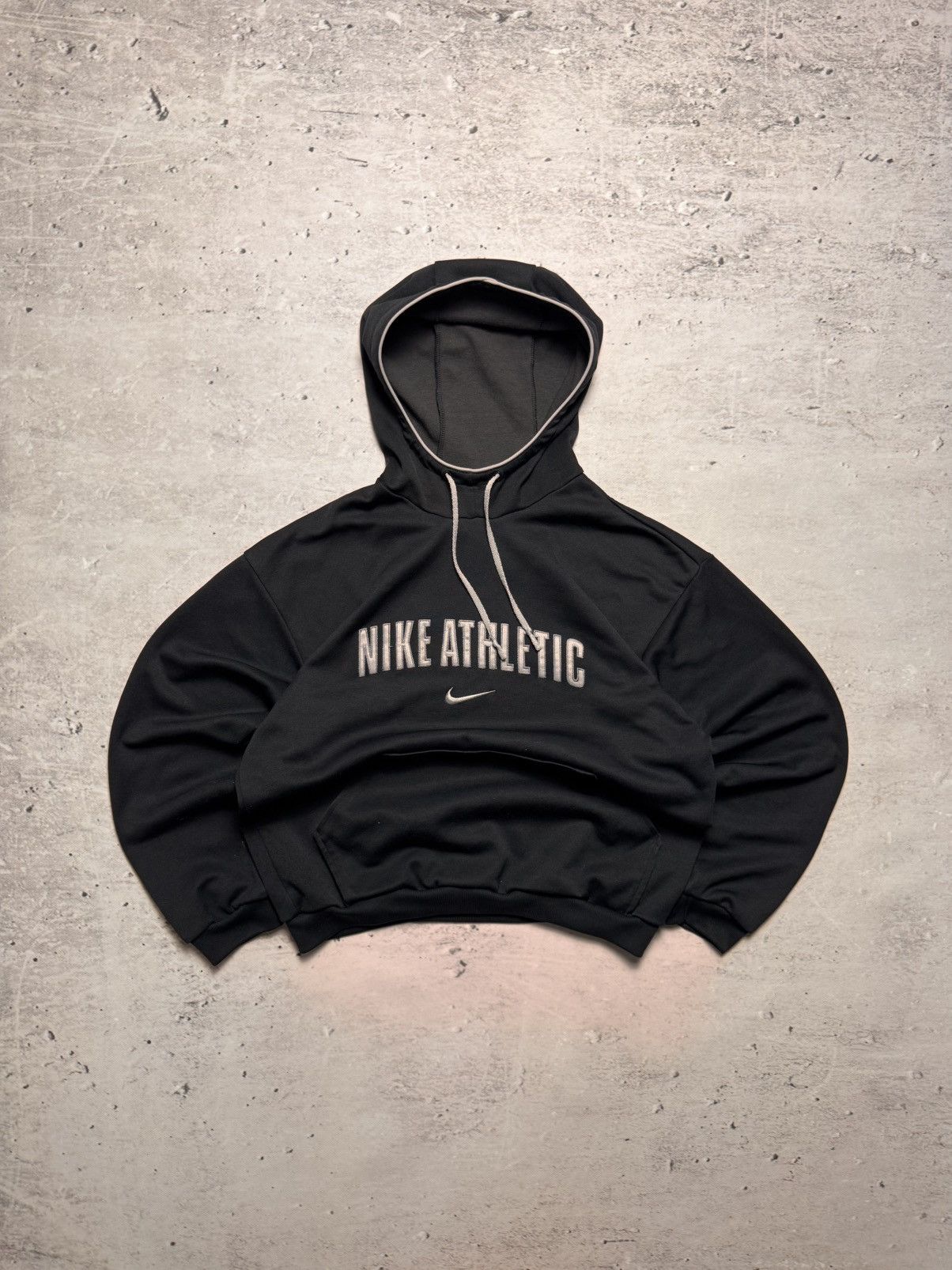 Nike × Vintage NIKE ATHLETIC VINTAGE CENTER LOGO OVERSIZE BOXY HOODIE Size US M / EU 48-50 / 2 - 1 Thumbnail