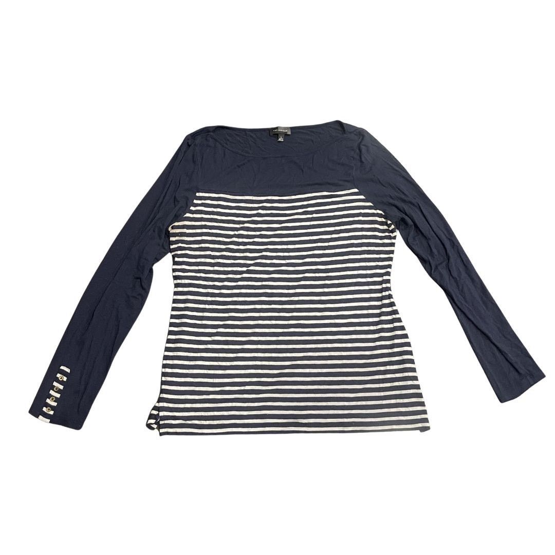 Other The Limited Navy Blue White Striped Nautical Top Coastal Size L / US 10 / IT 46 - 1 Thumbnail