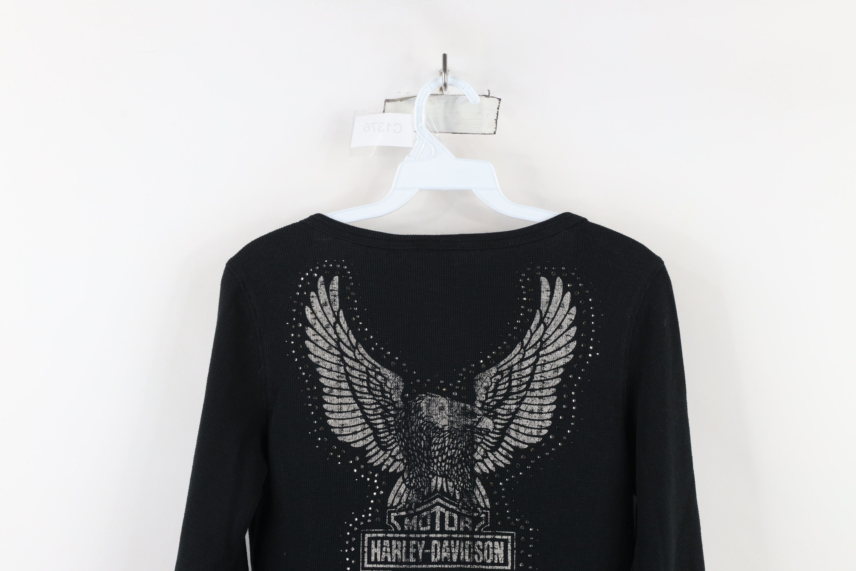 Harley Davidson × Vintage Vintage Y2K Harley Davidson Thermal Waffle Knit T-Shirt Size M / US 6-8 / IT 42-44 - 11 Thumbnail