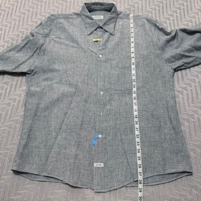 Calvin Klein Calvin Klein black weave linen button down size 16.5 Size US L / EU 52-54 / 3 - 7 Thumbnail